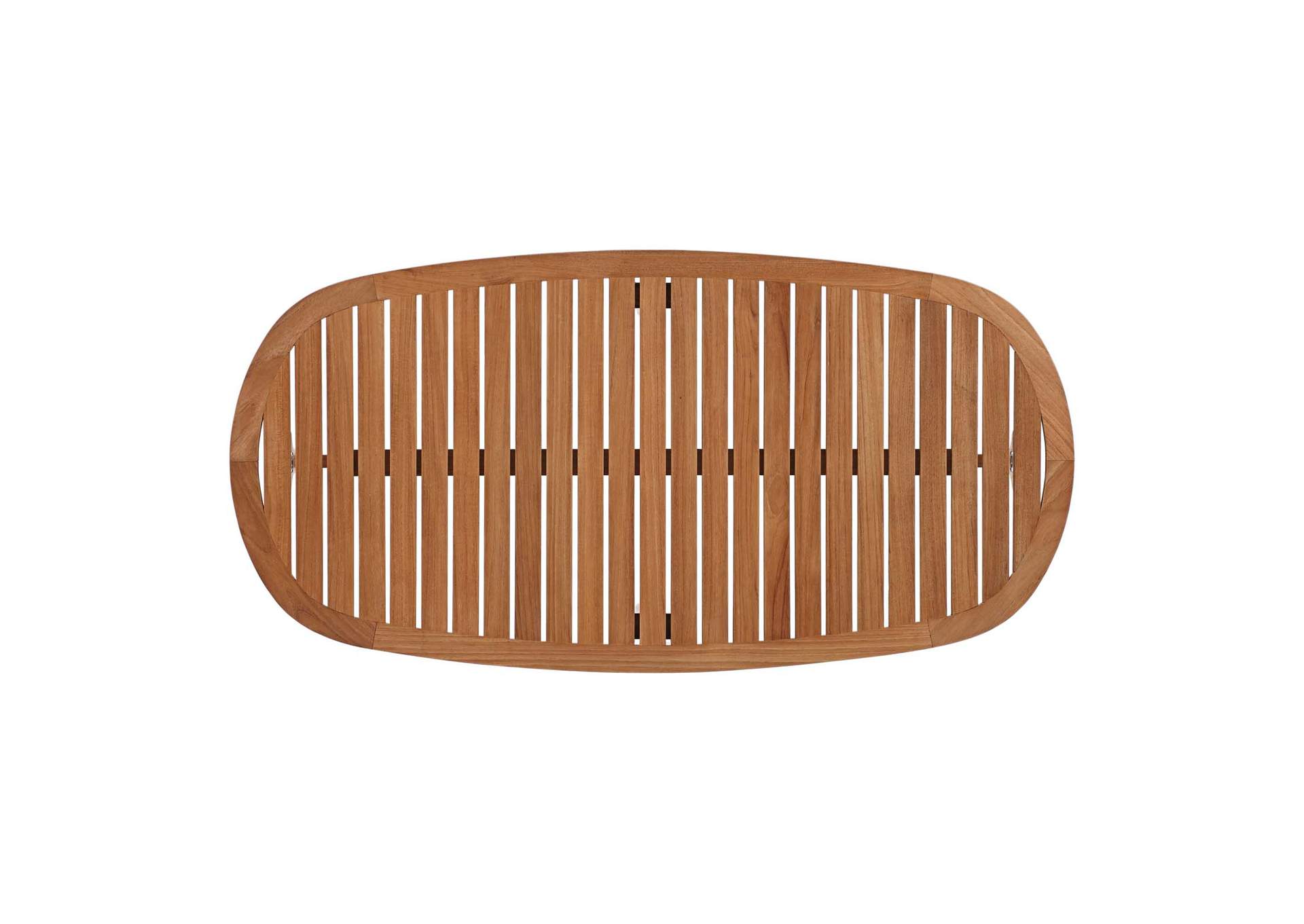 Natural Saratoga Outdoor Patio Premium Grade A Teak Wood Oval Coffee Table,Modway