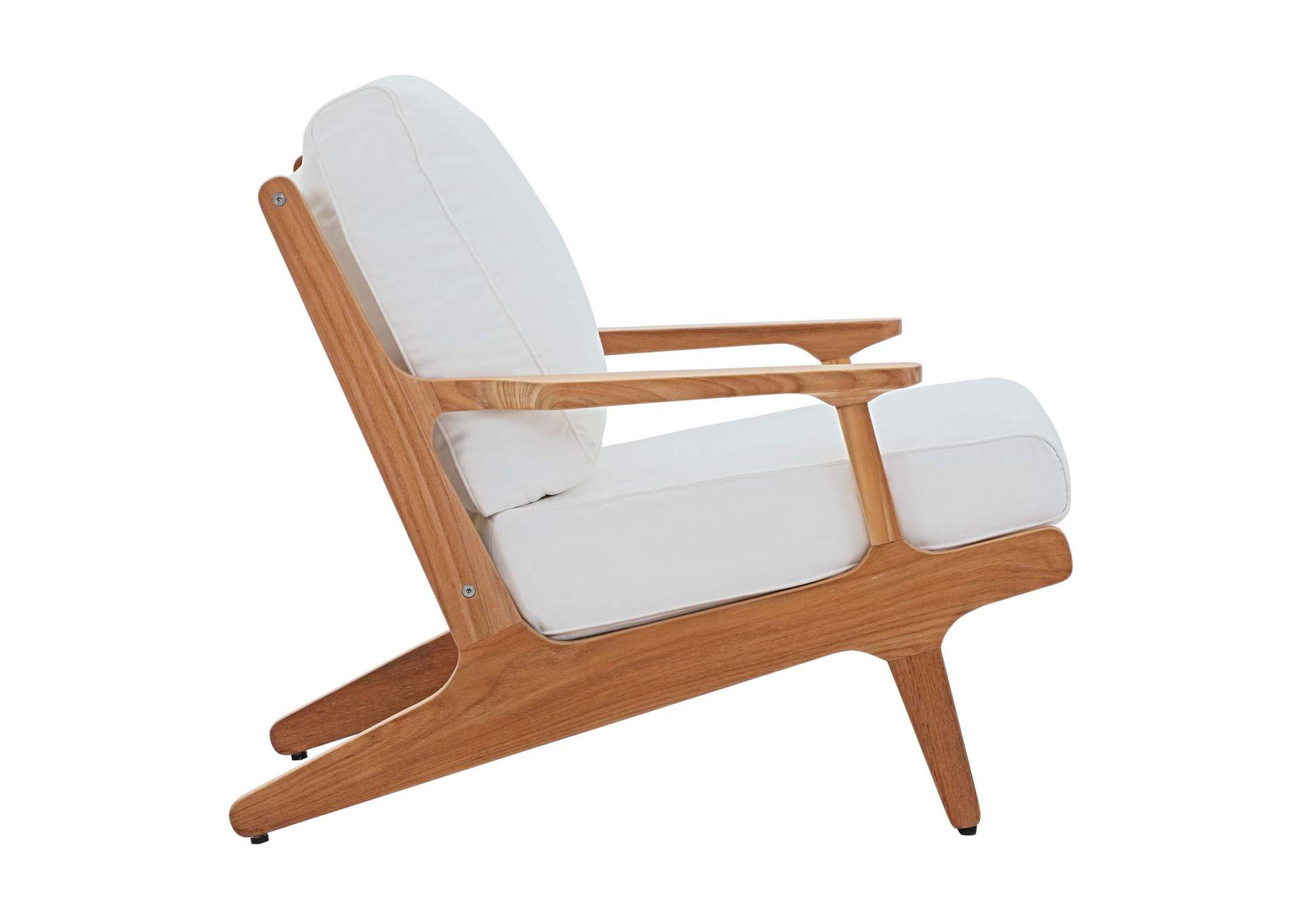 Natural White Saratoga Outdoor Patio Teak Armchair,Modway