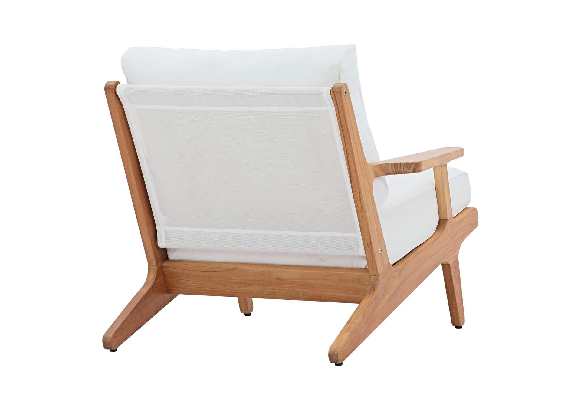 Natural White Saratoga Outdoor Patio Teak Armchair,Modway