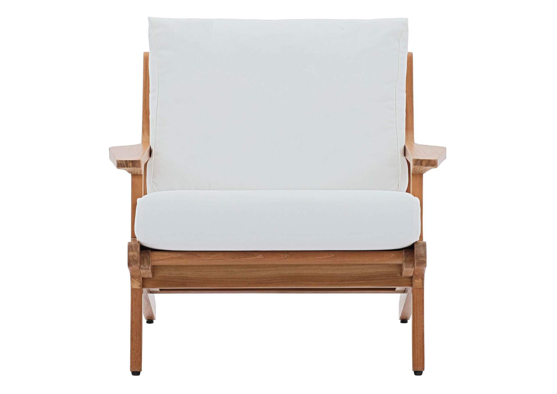 Natural White Saratoga Outdoor Patio Teak Armchair,Modway