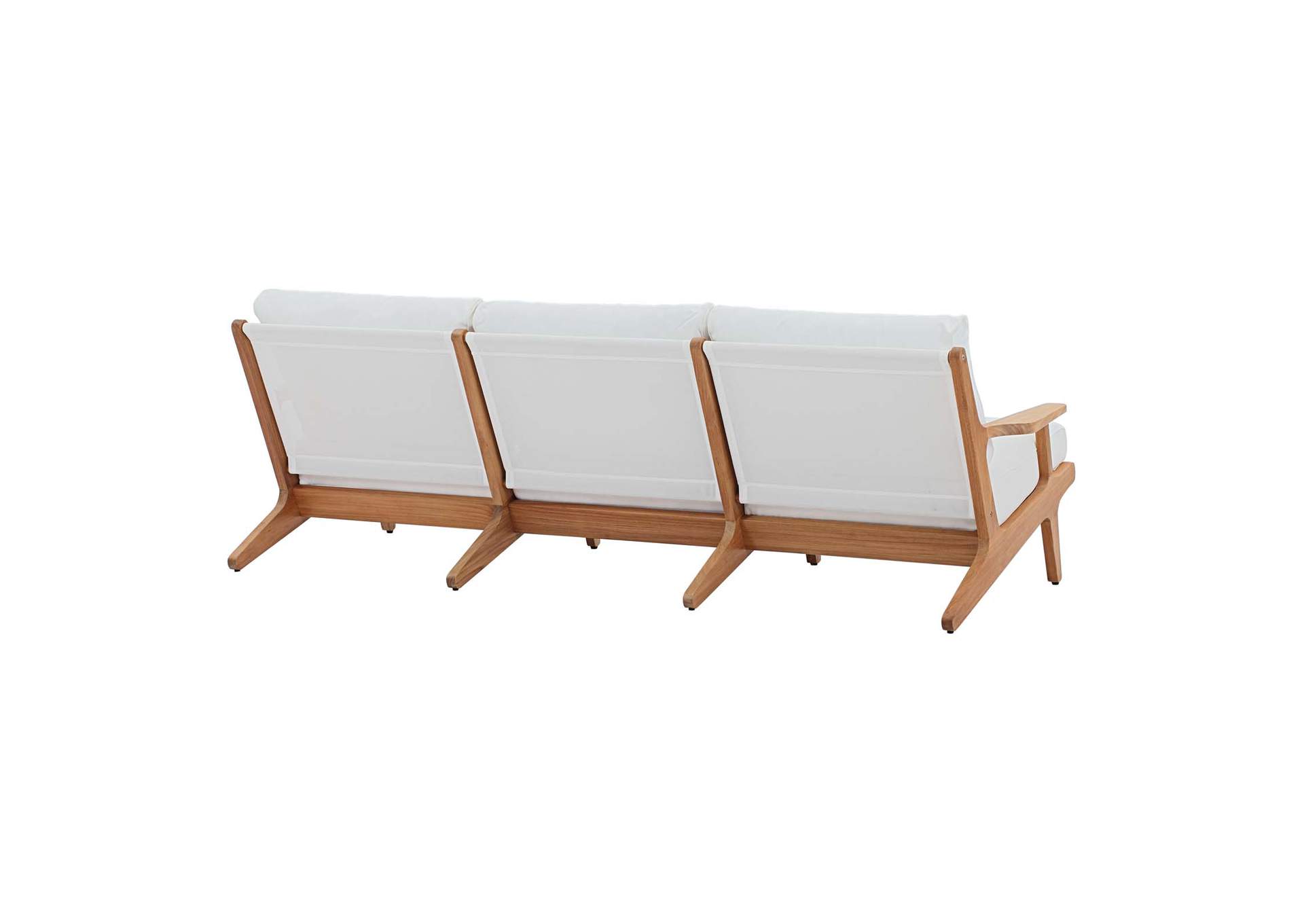 Saratoga Natural White Outdoor Patio Premium Grade A Teak Wood Sofa,Modway