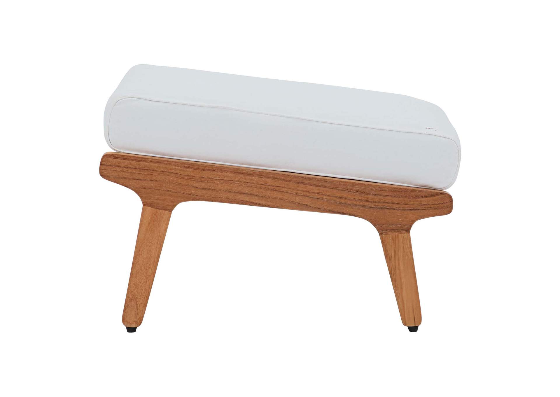Natural White Saratoga Outdoor Patio Teak Ottoman,Modway