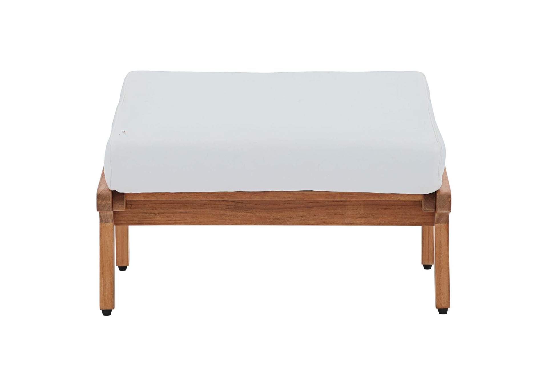 Natural White Saratoga Outdoor Patio Teak Ottoman,Modway
