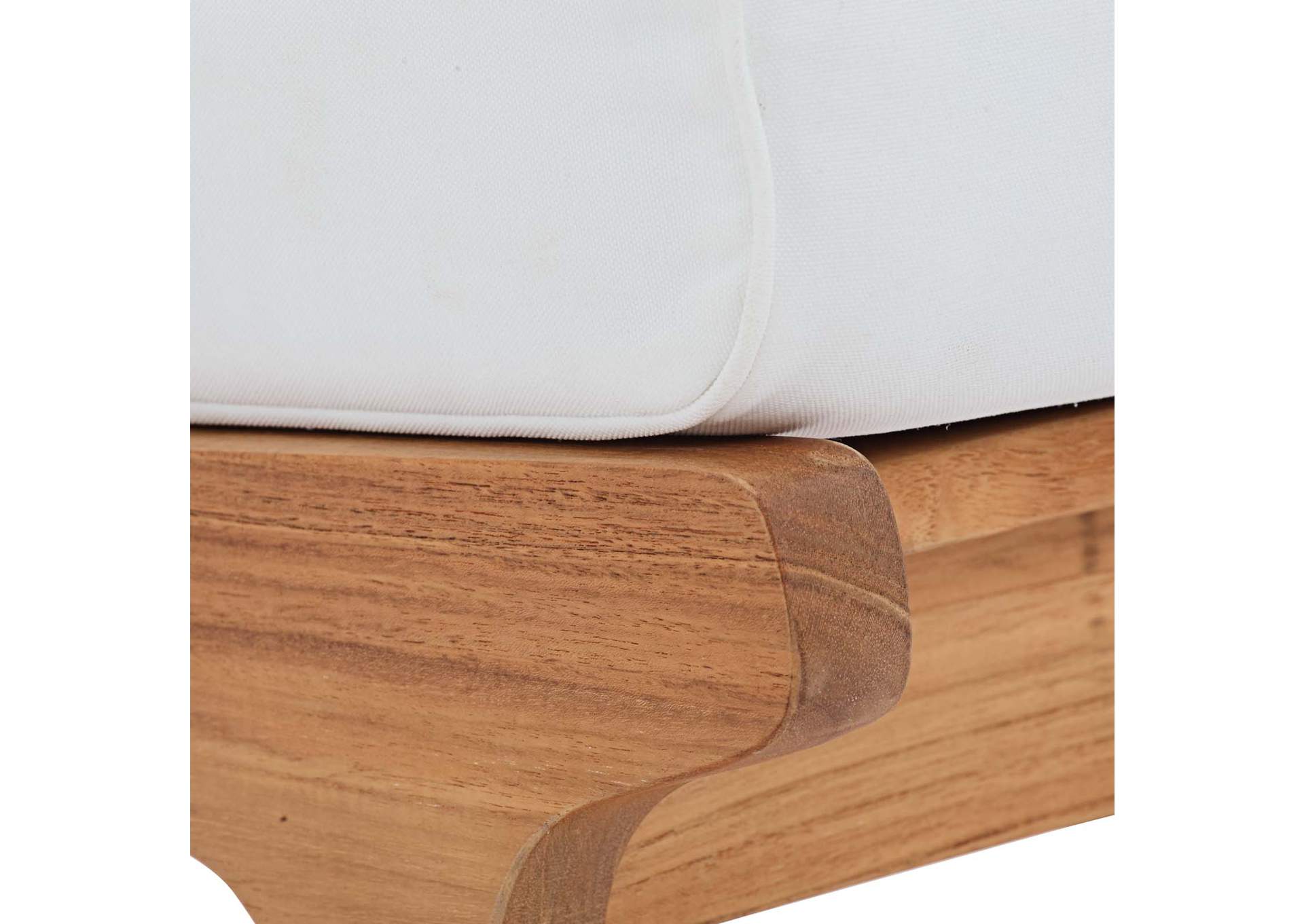 Natural White Saratoga Outdoor Patio Teak Ottoman,Modway