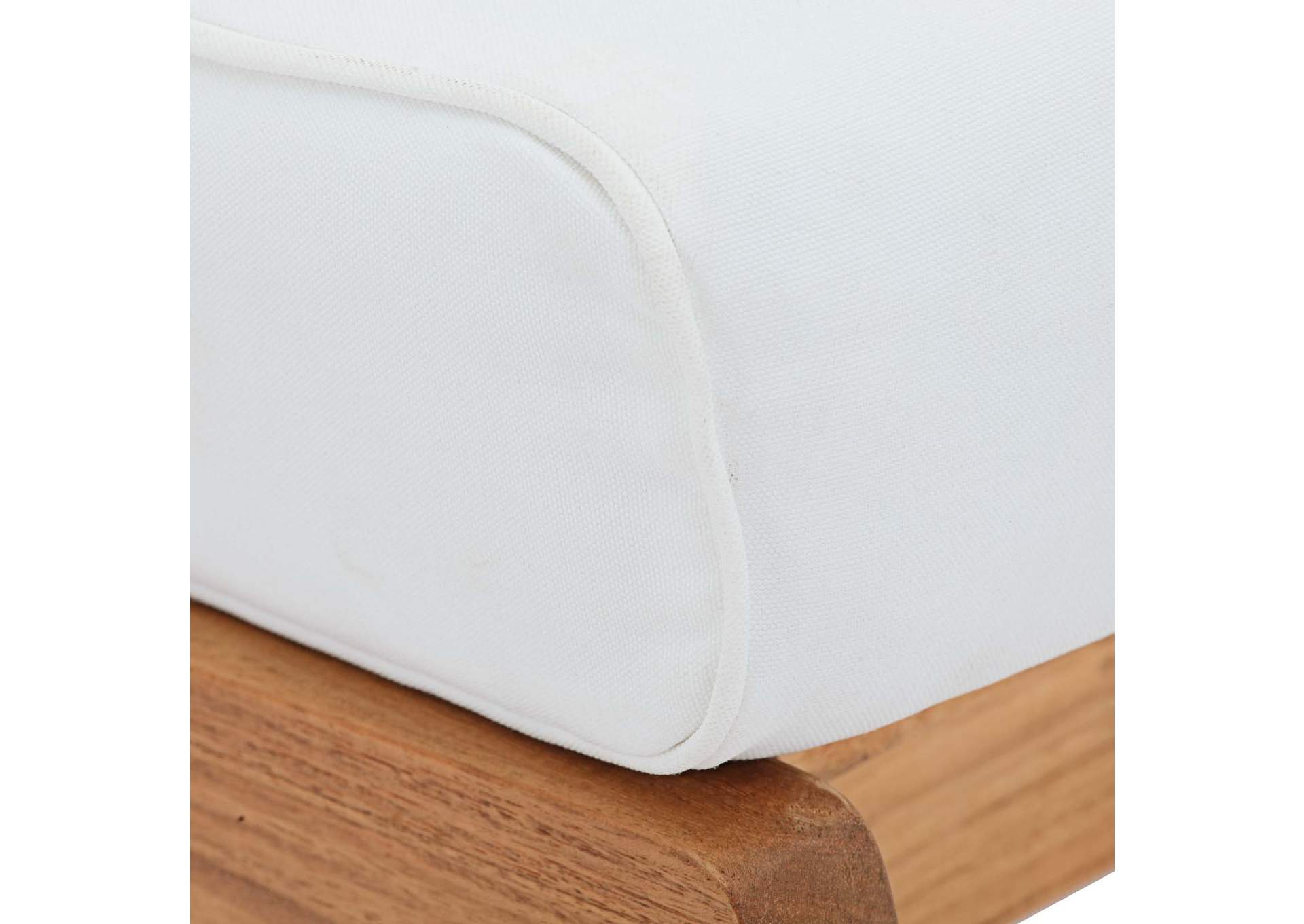 Natural White Saratoga Outdoor Patio Teak Ottoman,Modway