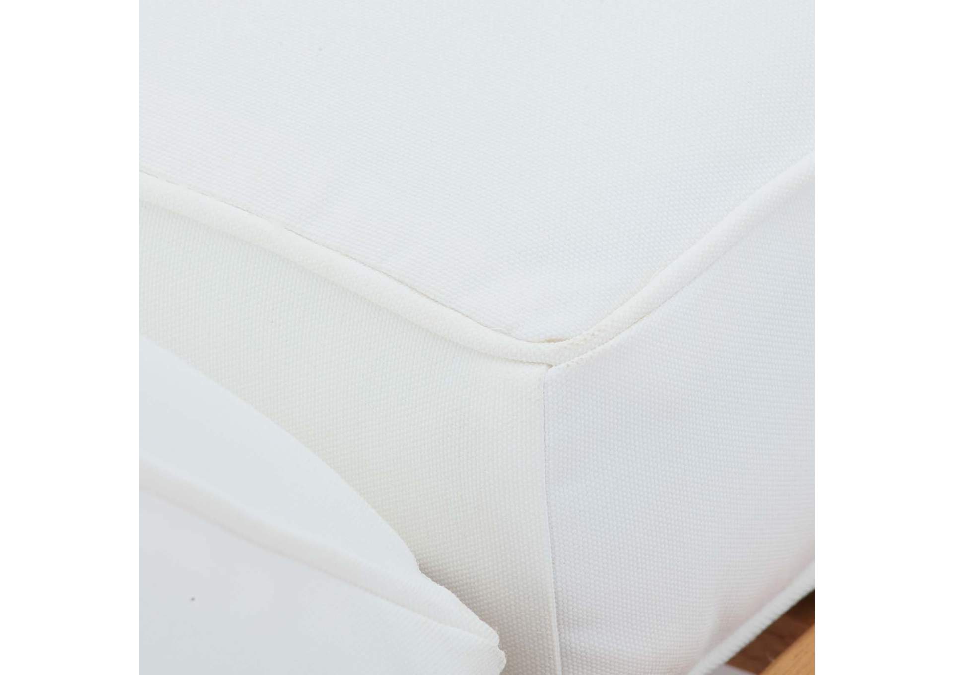 Natural White Saratoga Outdoor Patio Teak Chaise Lounge,Modway