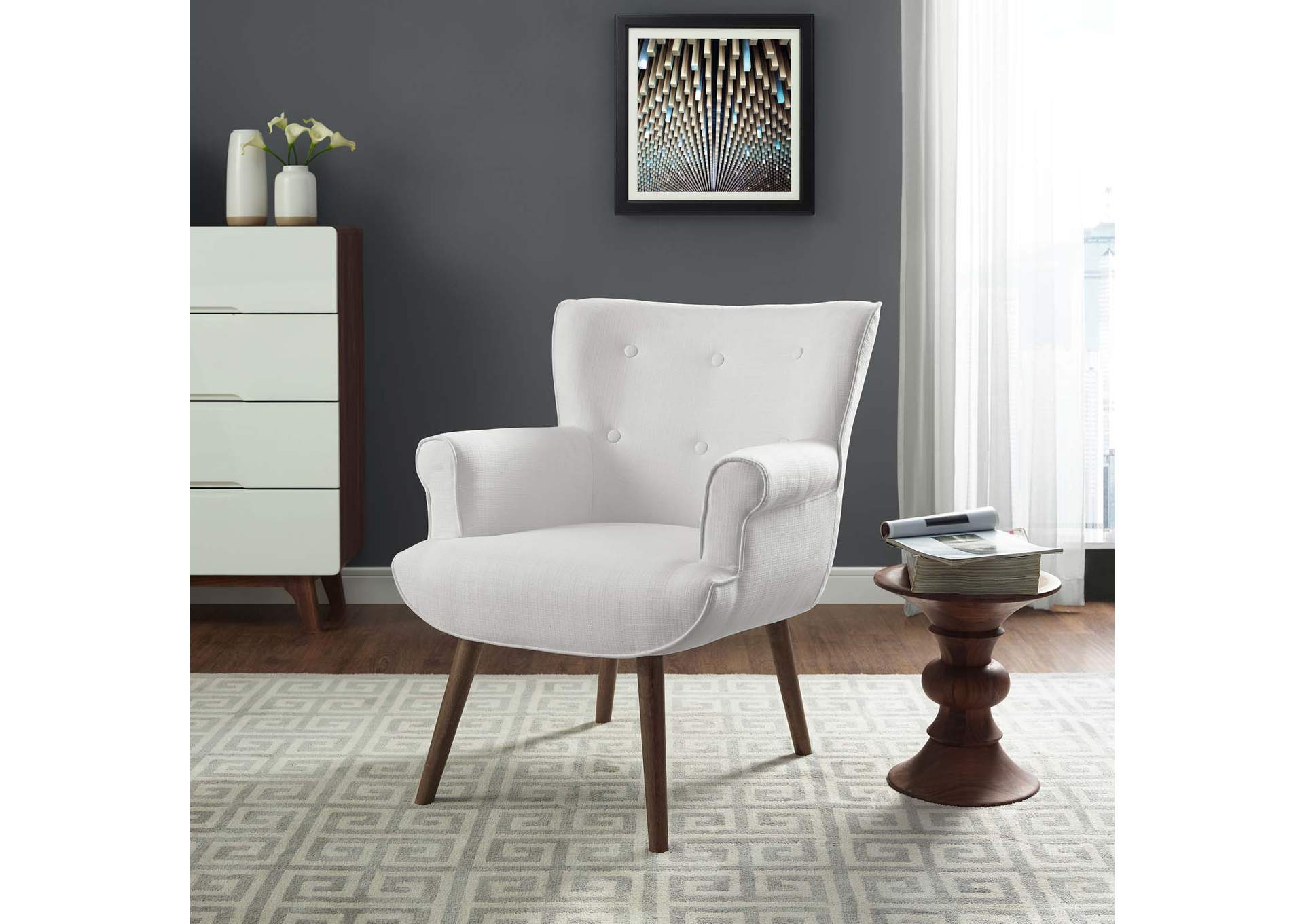 White Cloud Upholstered Arm Chair,Modway