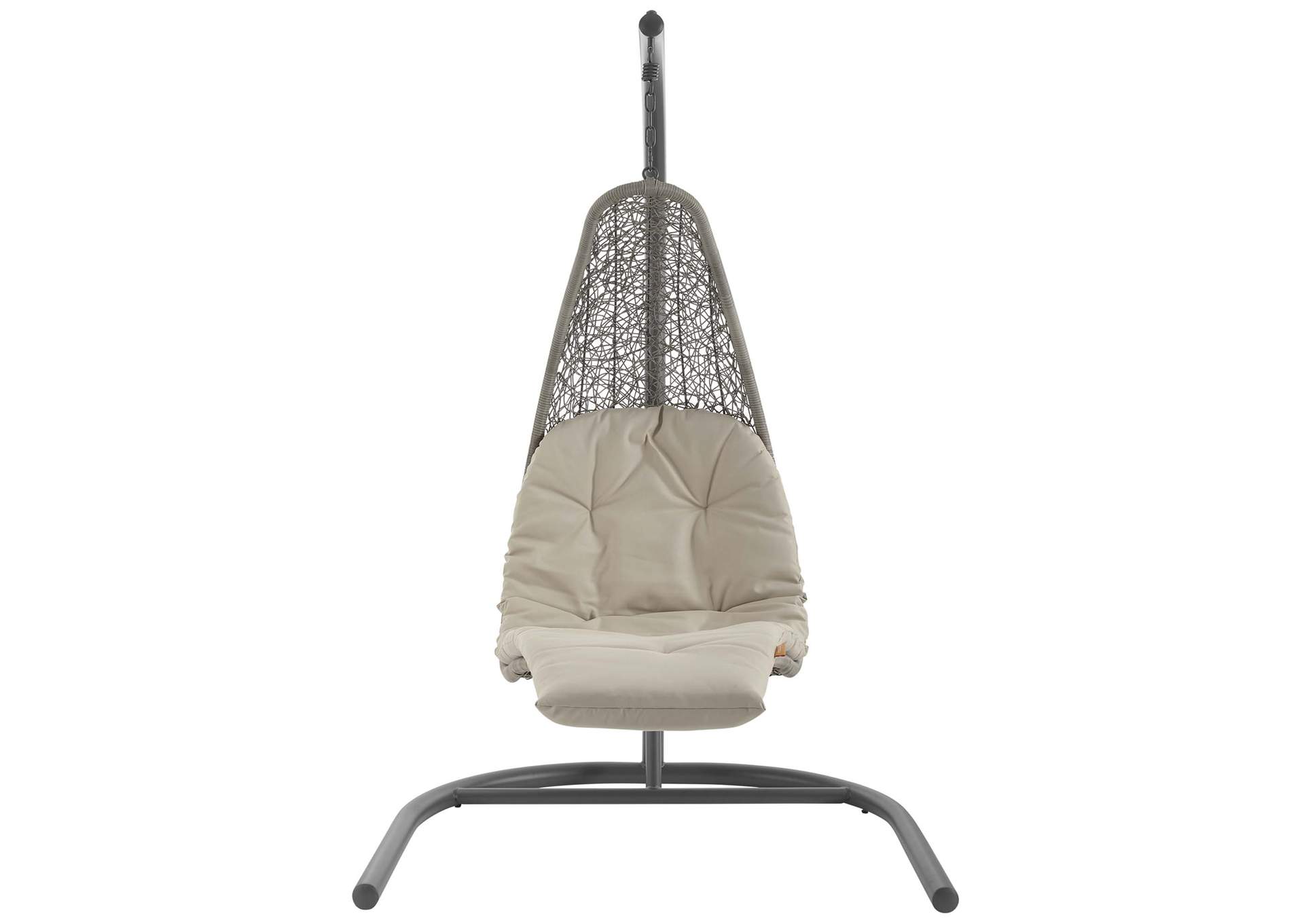 Light Gray Beige Landscape Hanging Chaise Lounge Outdoor Patio Swing Chair,Modway
