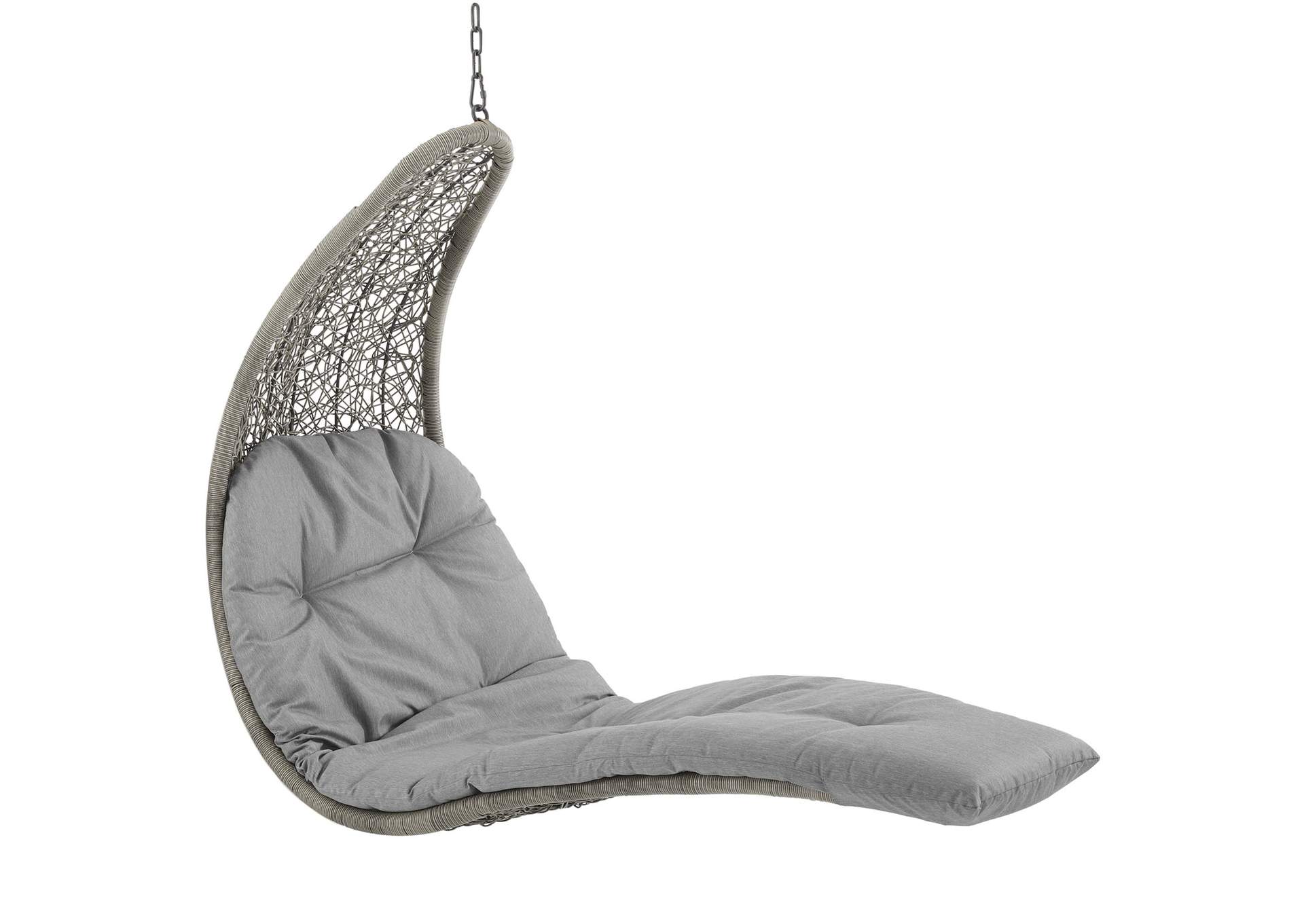 Light Gray Gray Landscape Hanging Chaise Lounge Outdoor Patio Swing Chair,Modway