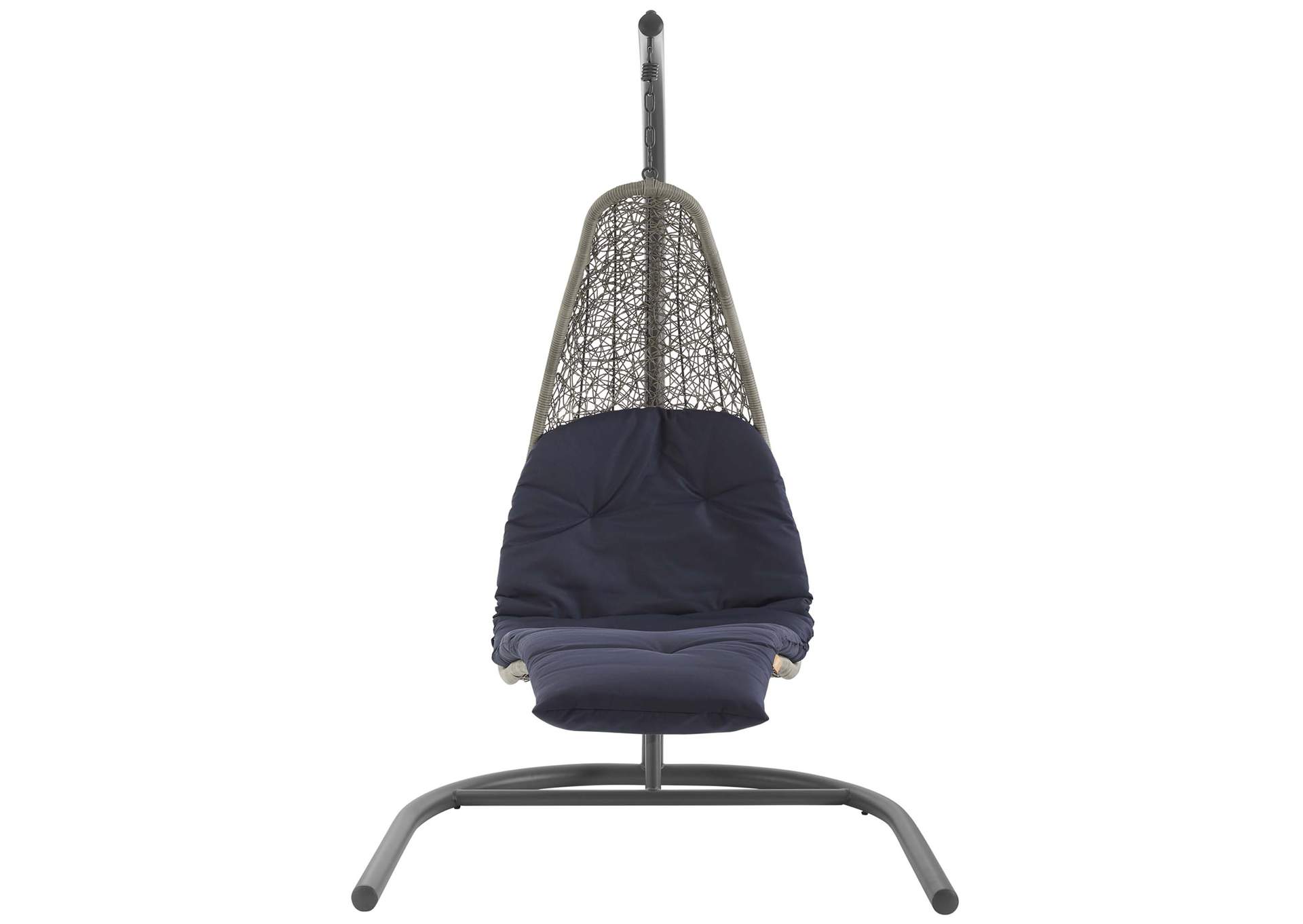 Light Gray Navy Landscape Hanging Chaise Lounge Outdoor Patio Swing Chair,Modway