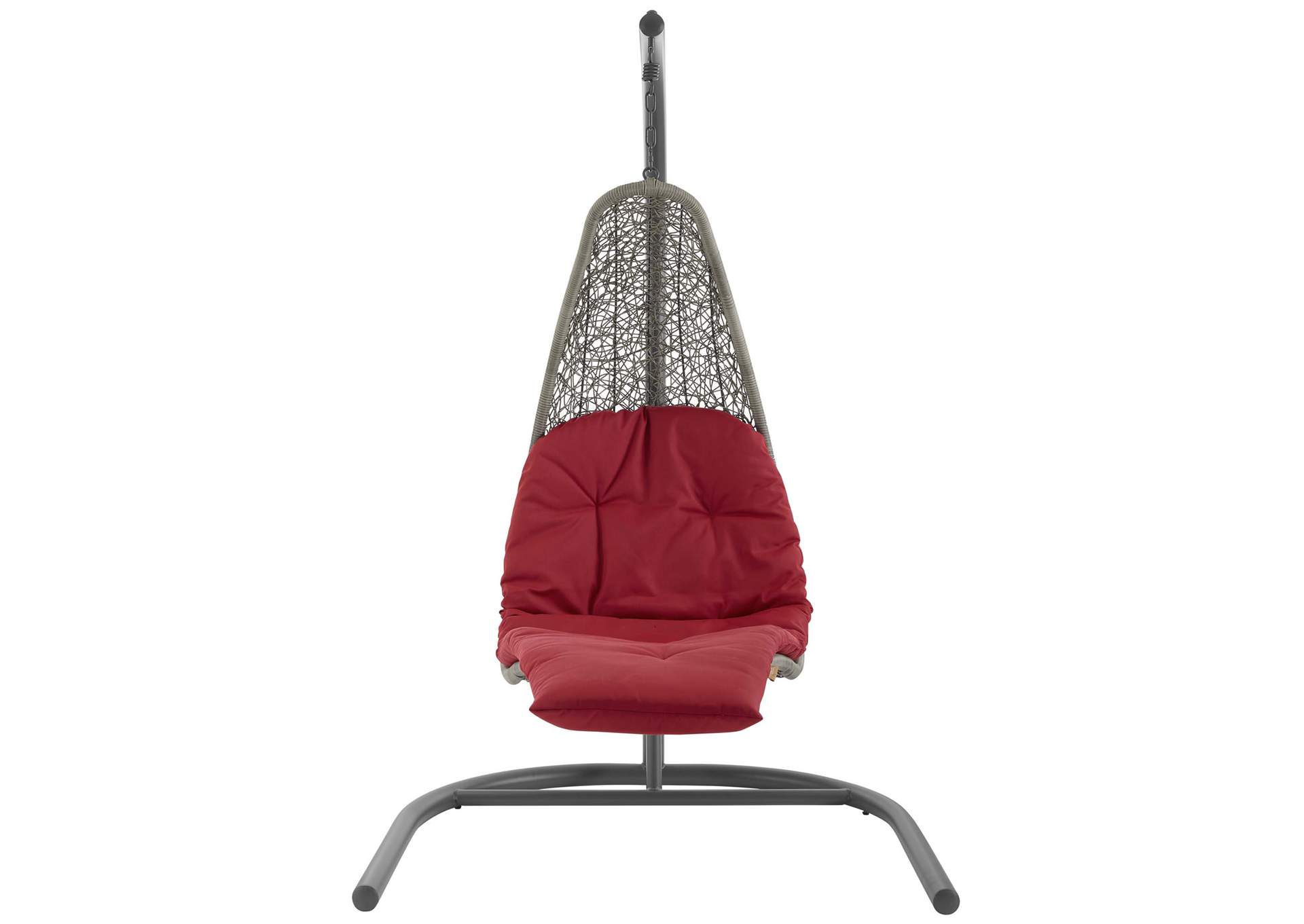 Light Gray Red Landscape Hanging Chaise Lounge Outdoor Patio Swing Chair,Modway