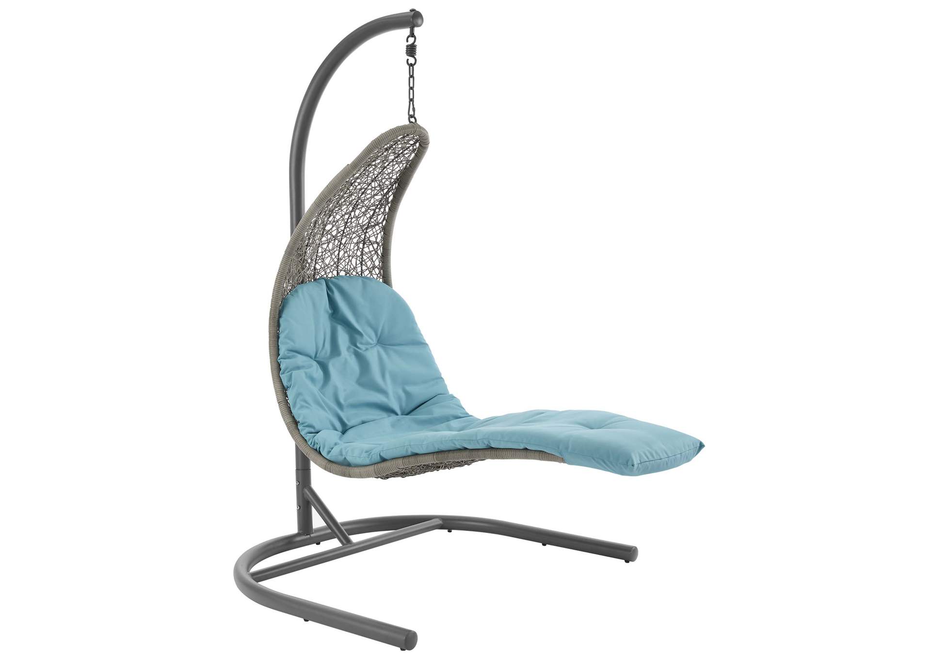 Light Gray Turquoise Landscape Hanging Chaise Lounge Outdoor Patio Swing Chair,Modway