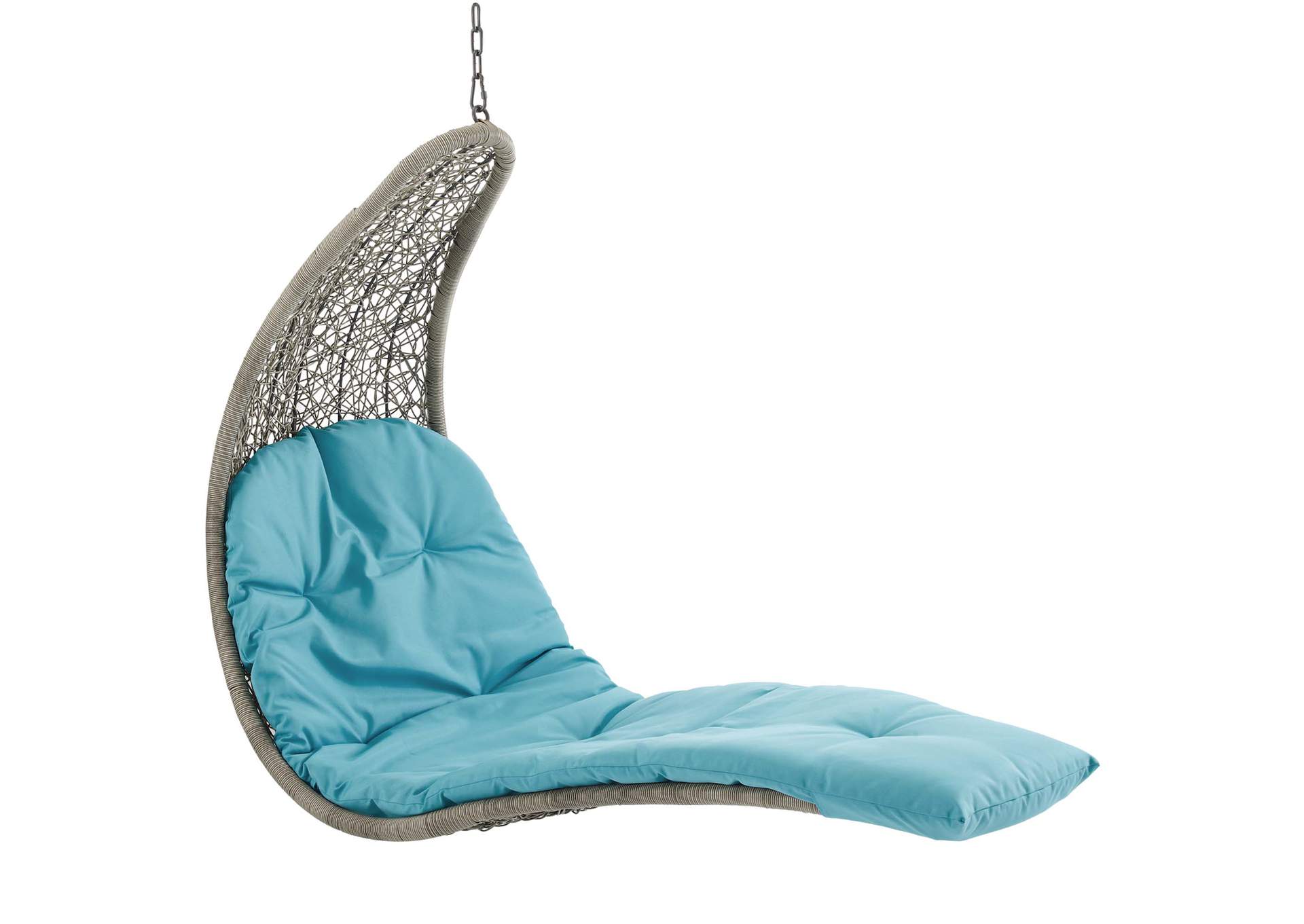 Light Gray Turquoise Landscape Hanging Chaise Lounge Outdoor Patio Swing Chair,Modway
