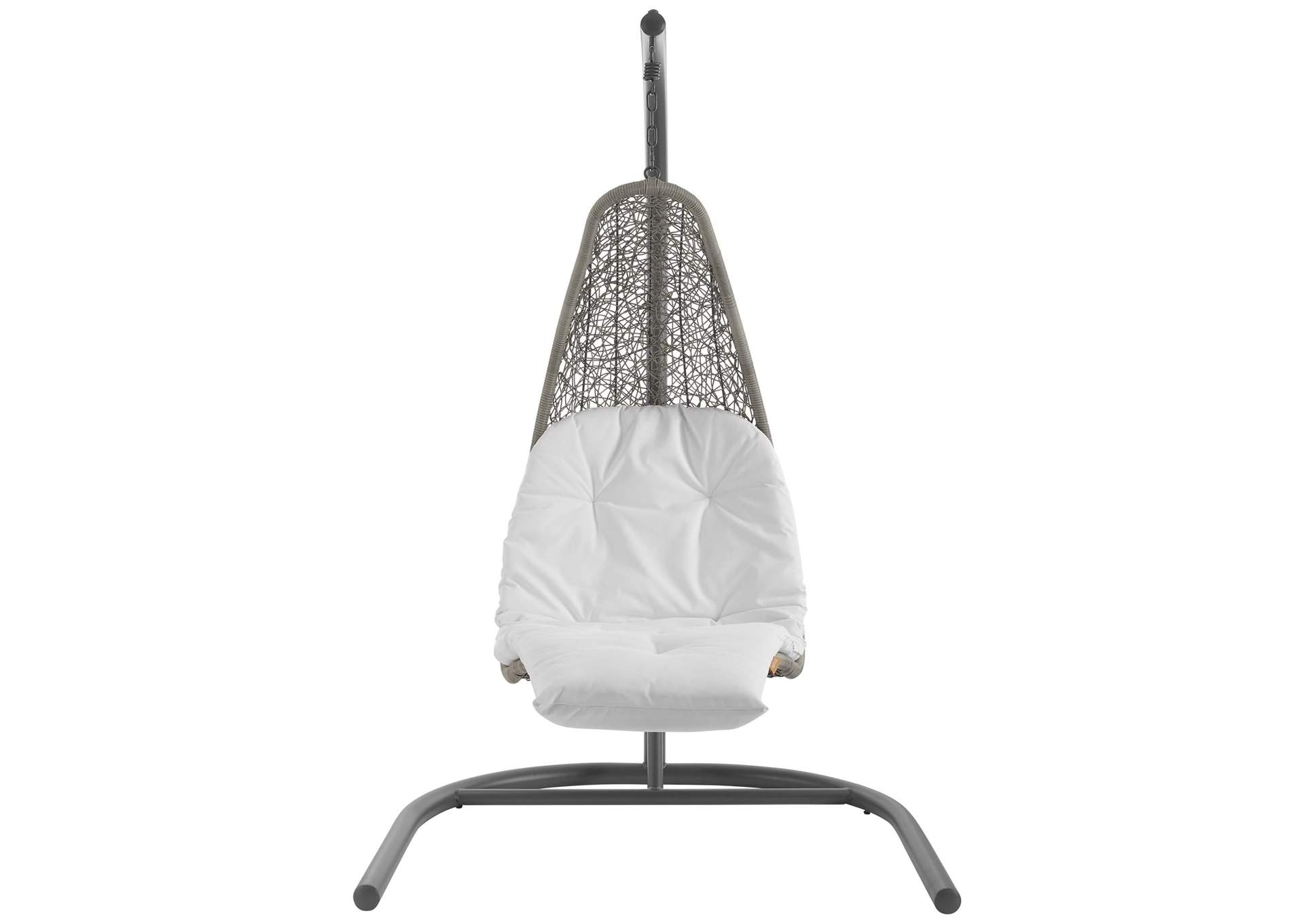 Light Gray White Landscape Hanging Chaise Lounge Outdoor Patio Swing Chair,Modway
