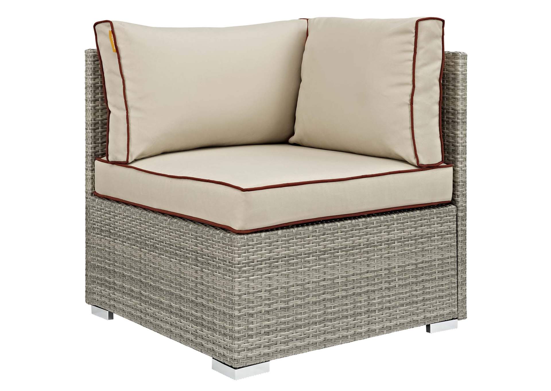 Light Gray Beige Repose Outdoor Patio Corner,Modway