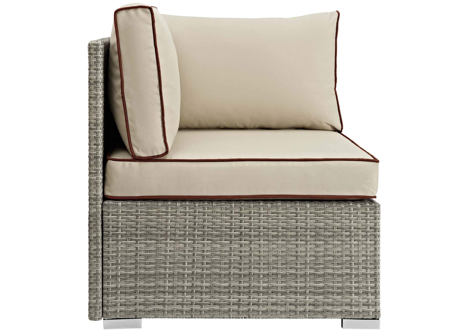 Light Gray Beige Repose Outdoor Patio Corner,Modway