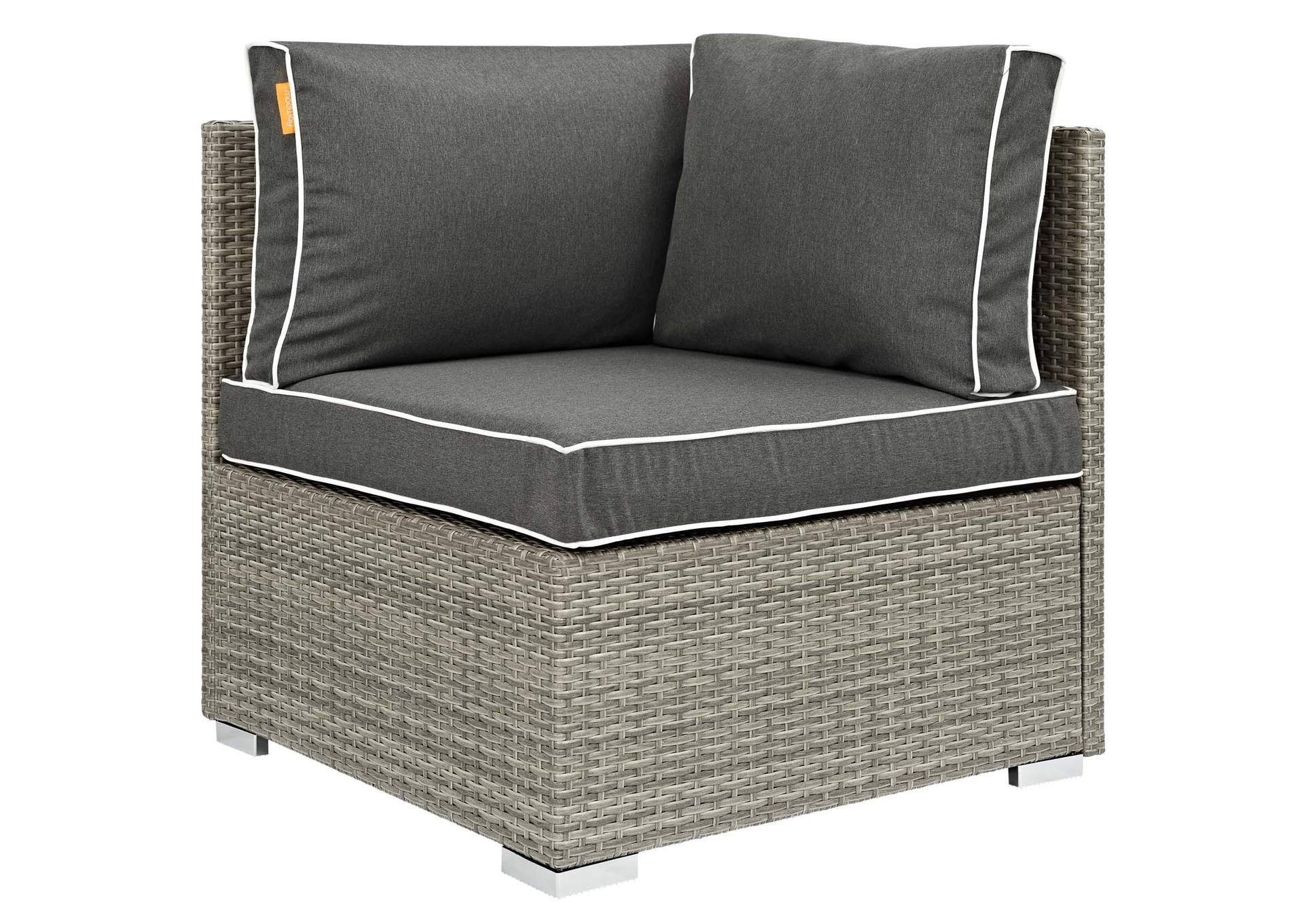 Light Gray Charcoal Repose Outdoor Patio Corner,Modway