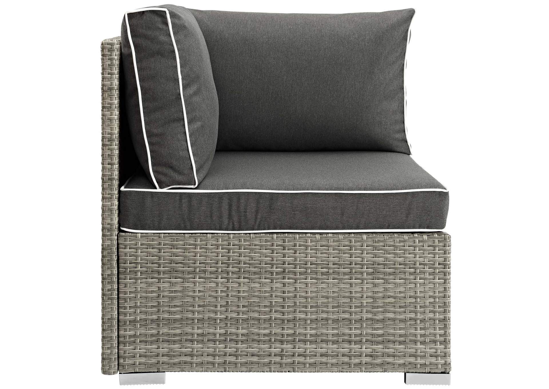 Light Gray Charcoal Repose Outdoor Patio Corner,Modway