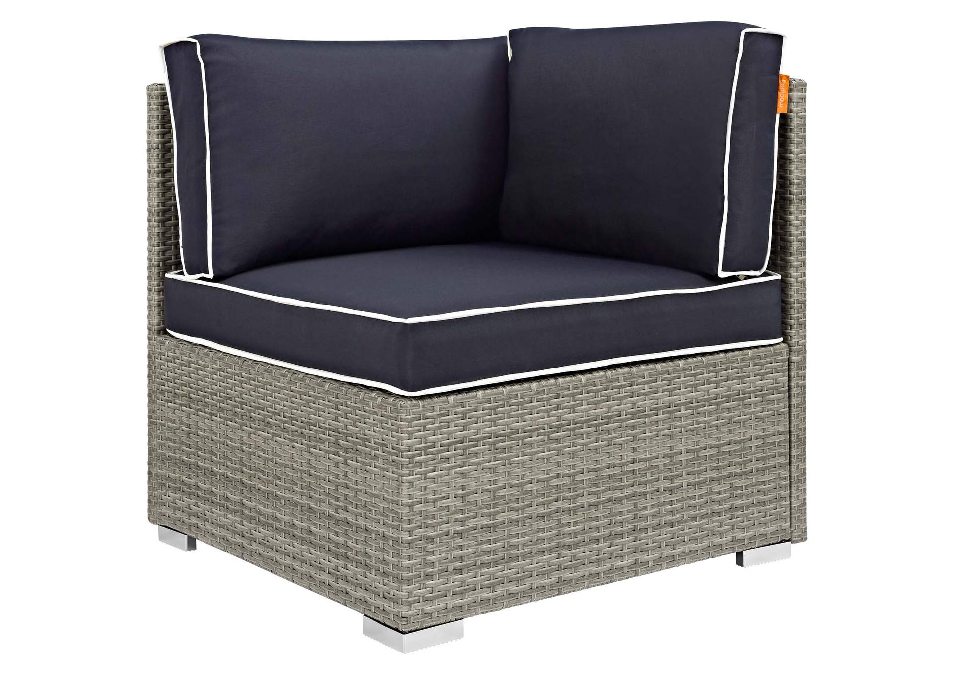 Light Gray Navy Repose Outdoor Patio Corner,Modway