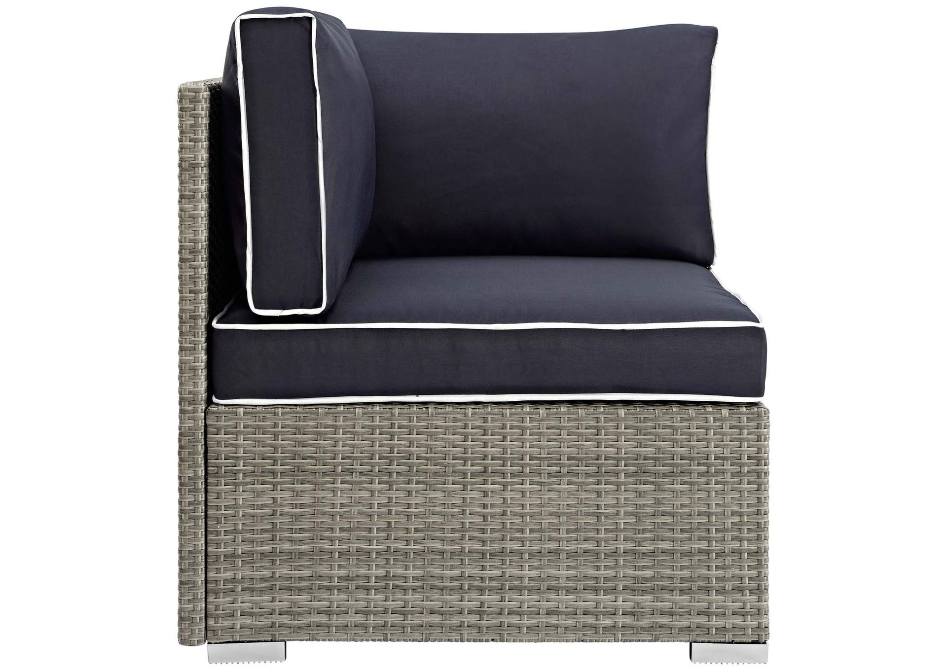 Light Gray Navy Repose Outdoor Patio Corner,Modway