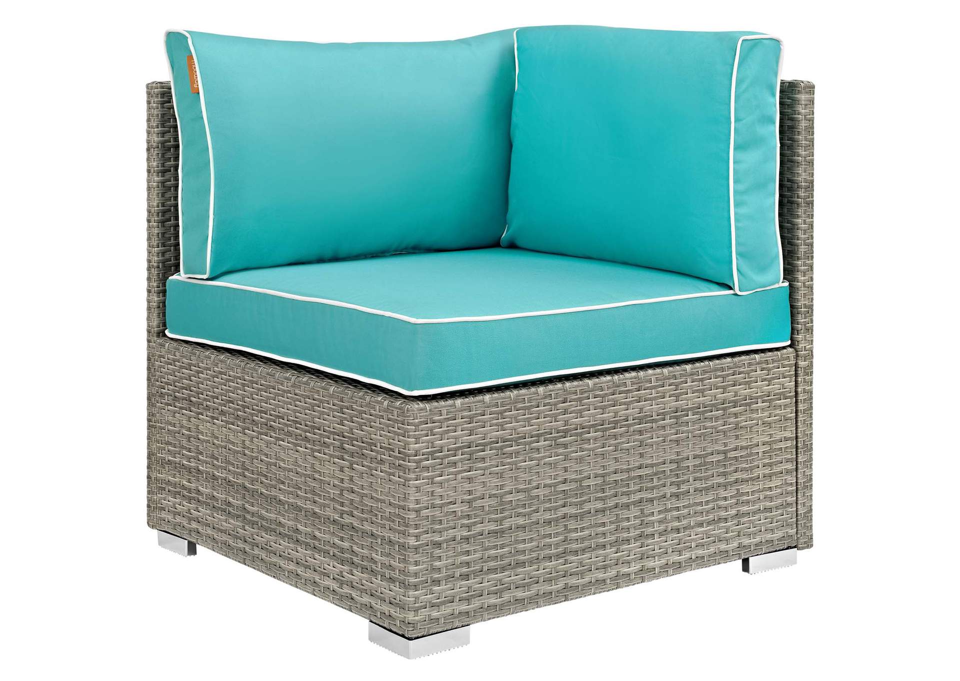 Light Gray Turquoise Repose Outdoor Patio Corner,Modway