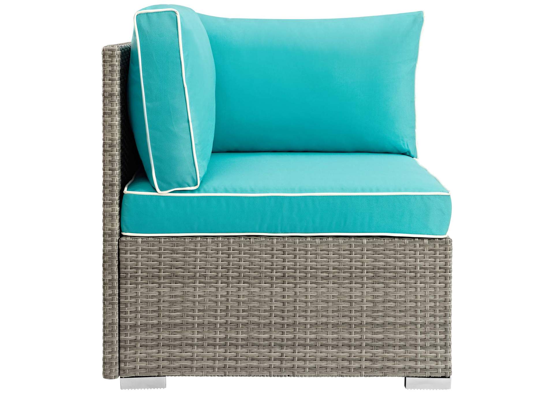 Light Gray Turquoise Repose Outdoor Patio Corner,Modway