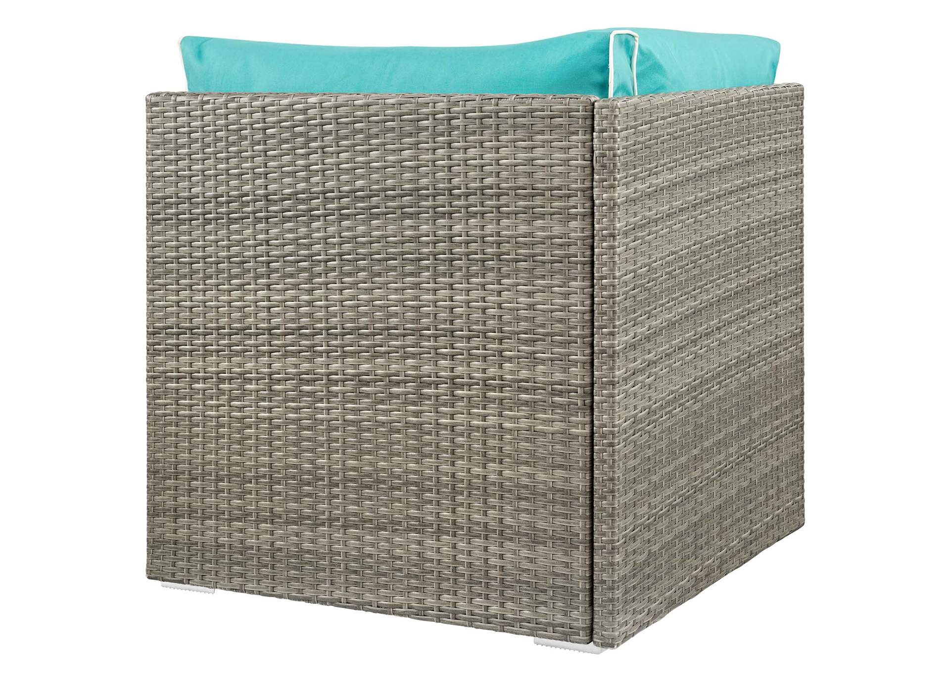 Light Gray Turquoise Repose Outdoor Patio Corner,Modway