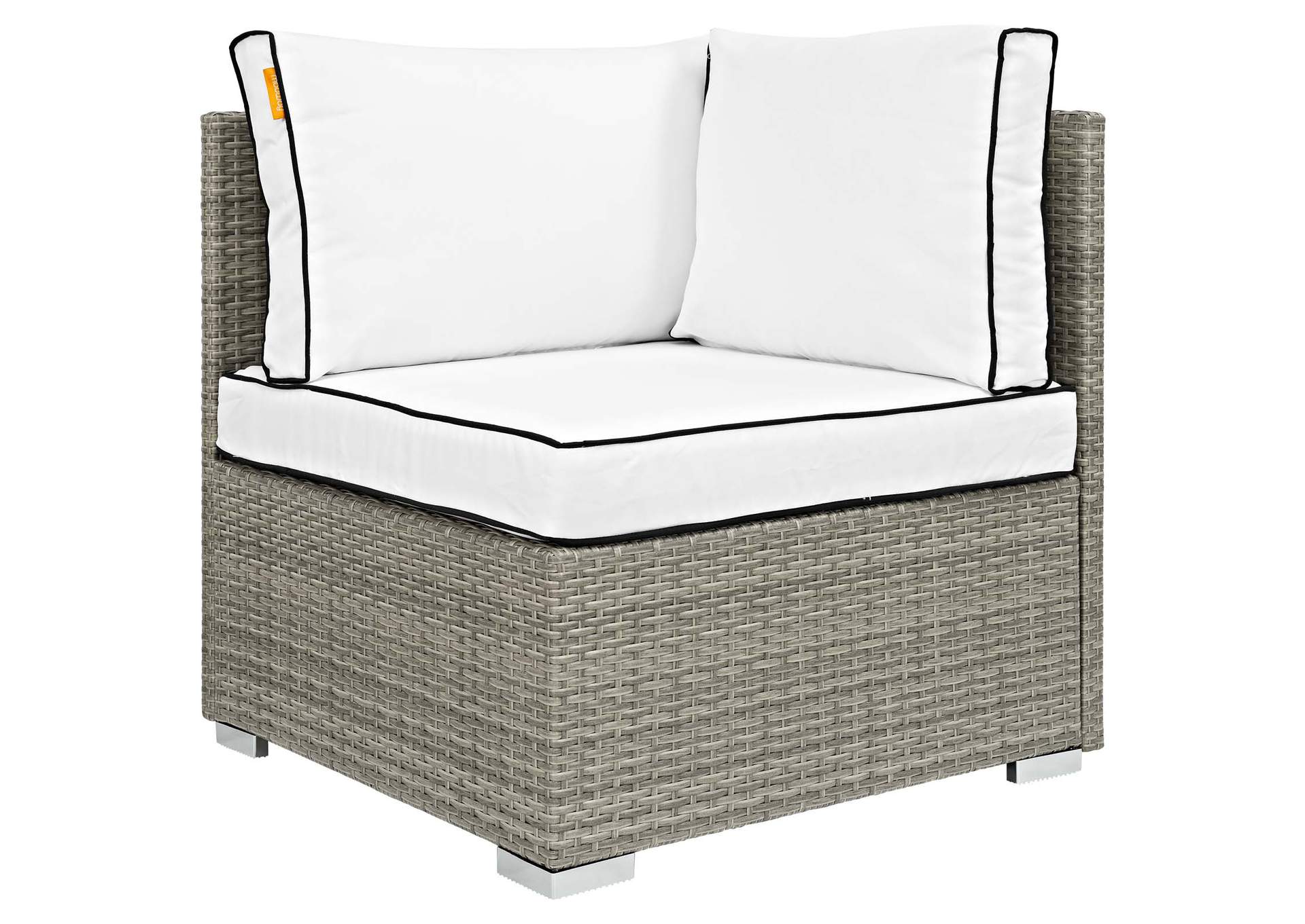 Light Gray White Repose Outdoor Patio Corner,Modway