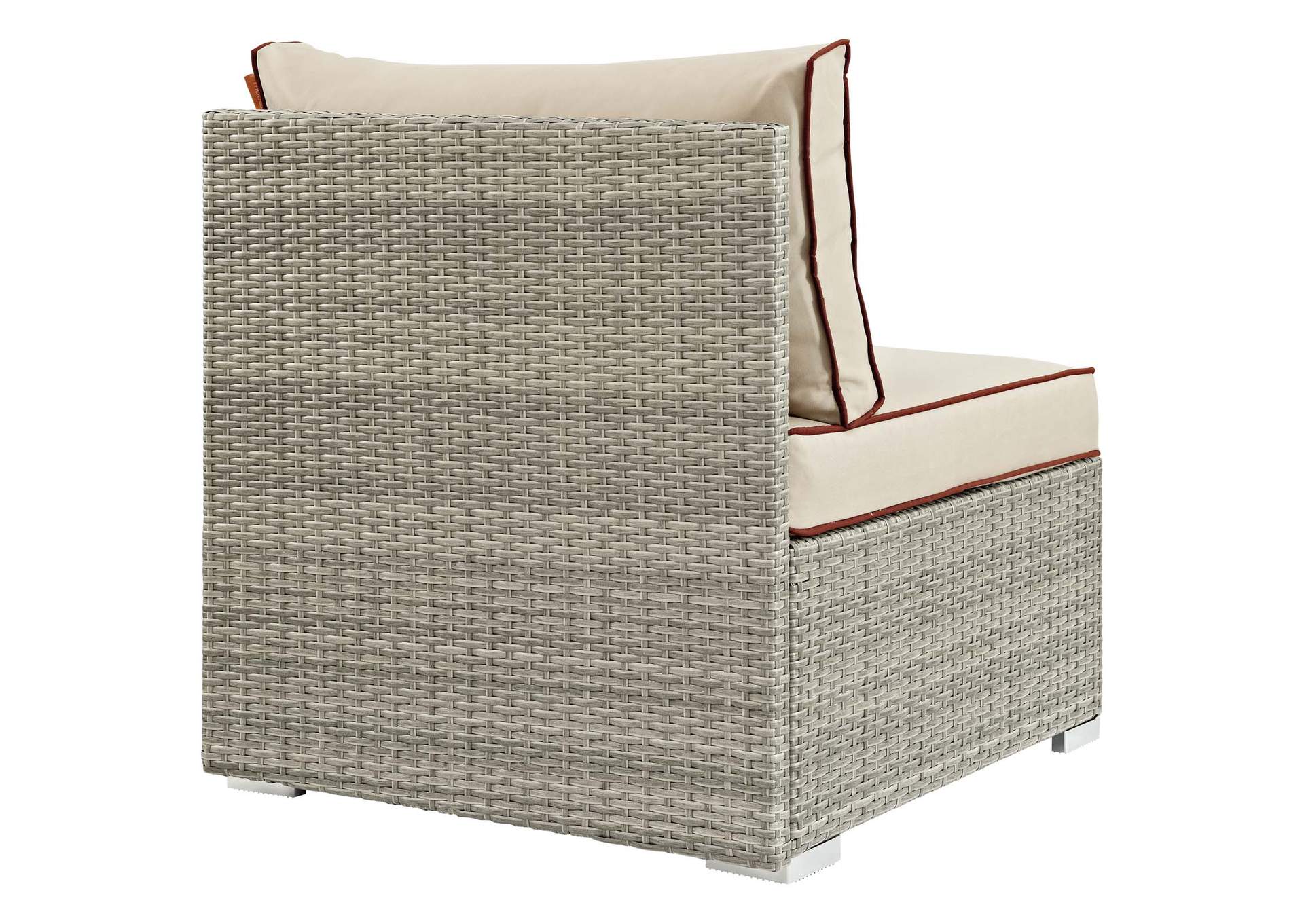 Repose Light Gray Beige Outdoor Patio Armless Chair,Modway