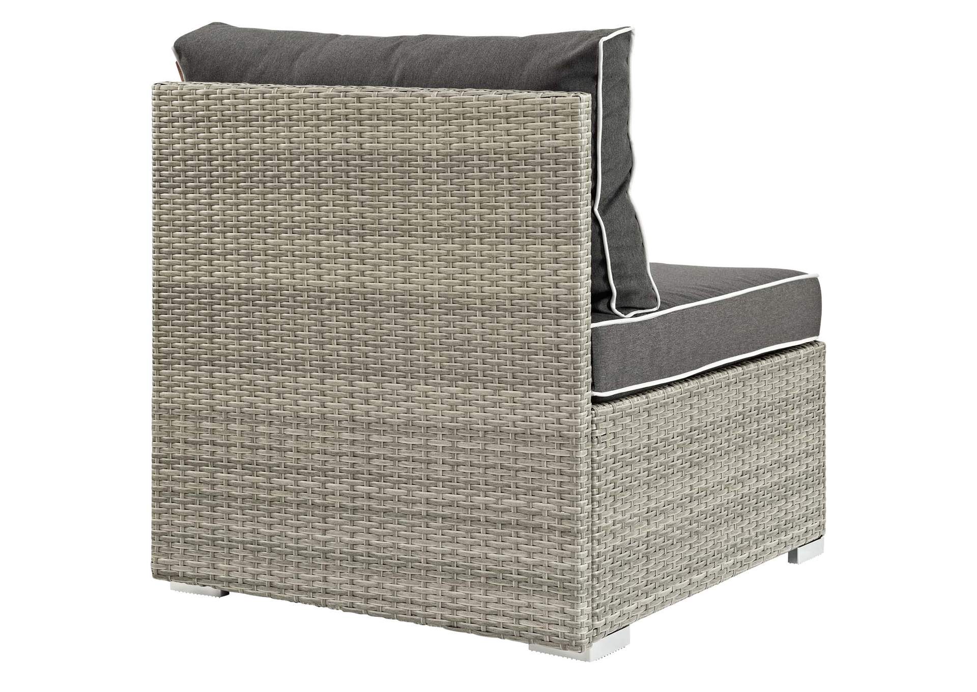 Repose Light Gray Charcoal Outdoor Patio Armless Chair,Modway