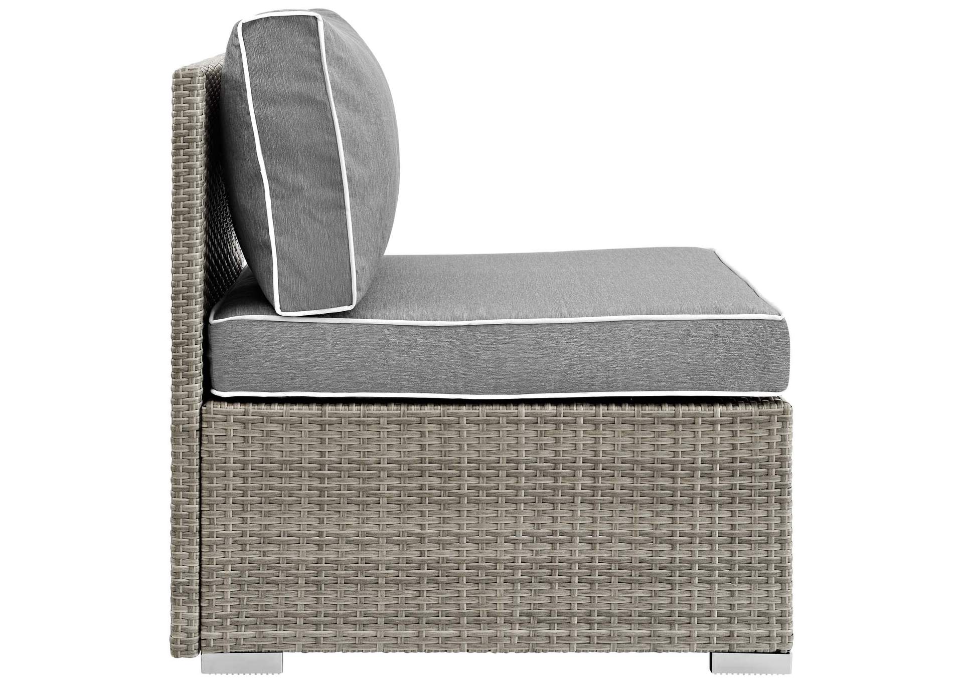 Repose Light Gray Gray Outdoor Patio Armless Chair,Modway