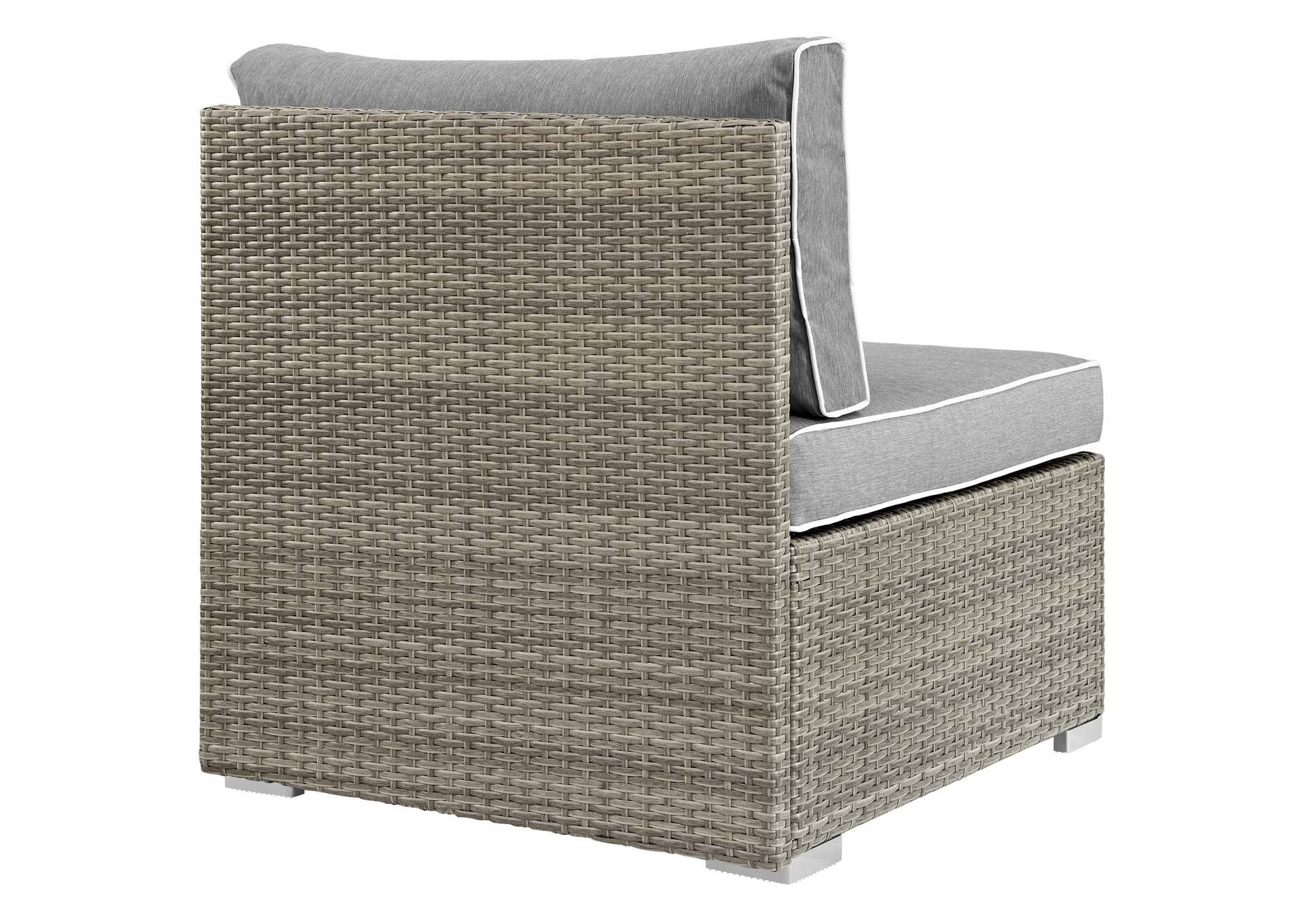 Repose Light Gray Gray Outdoor Patio Armless Chair,Modway