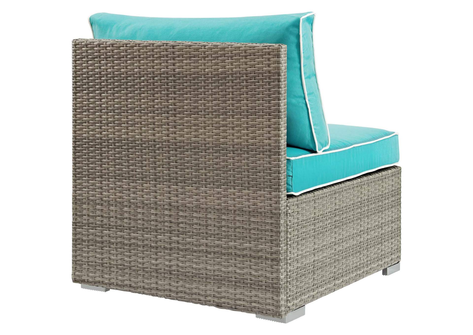 Repose Light Gray Turquoise Outdoor Patio Armless Chair,Modway