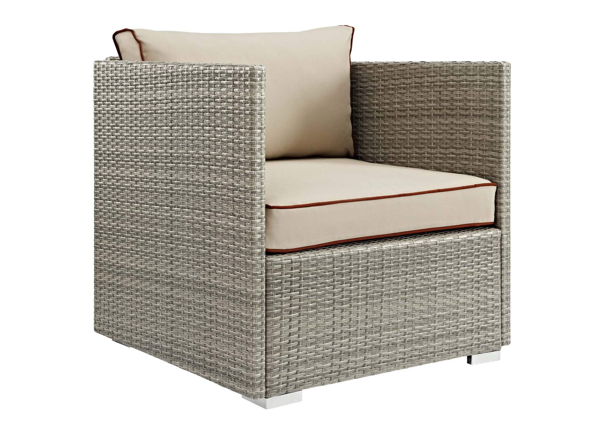 Light Gray Beige Repose Outdoor Patio Armchair,Modway