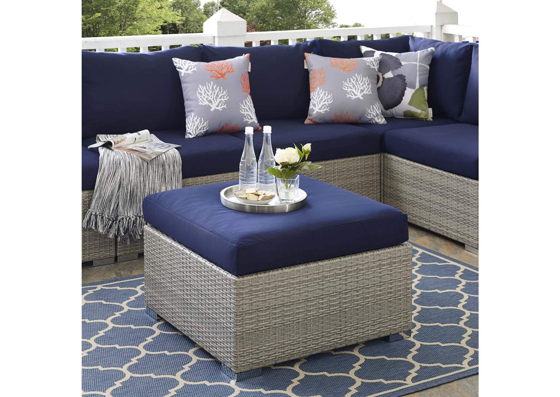 Light Gray Navy Repose Sunbrella,Modway