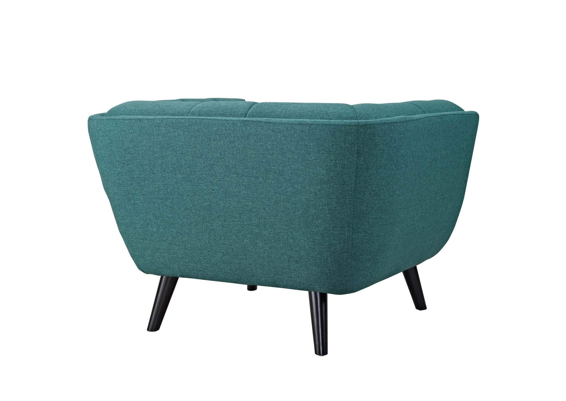 Teal Bestow 3 Piece Upholstered Fabric Sofa and Armchair Set,Modway