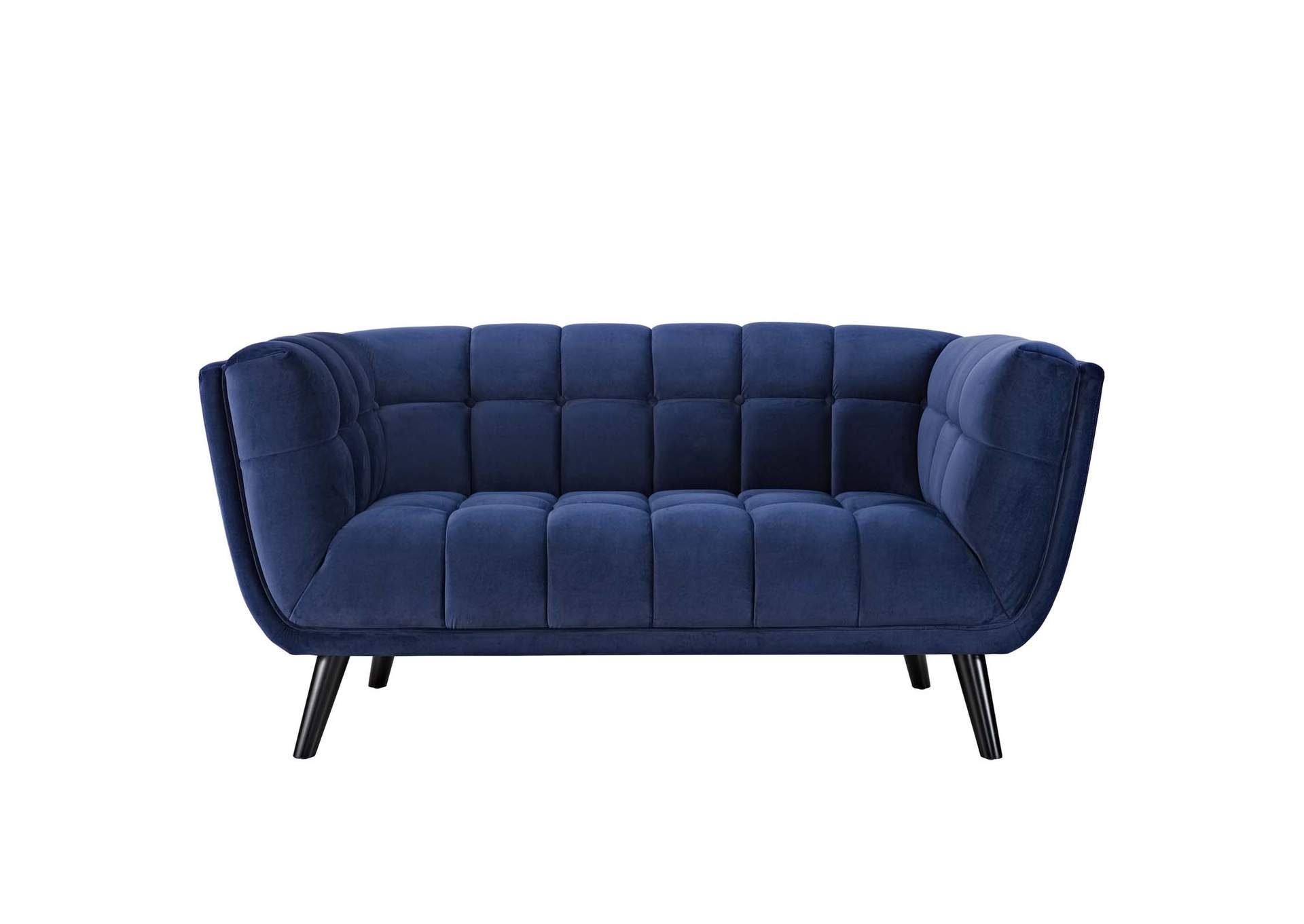 Navy Bestow 2 Piece Performance Velvet Sofa and Loveseat Set,Modway