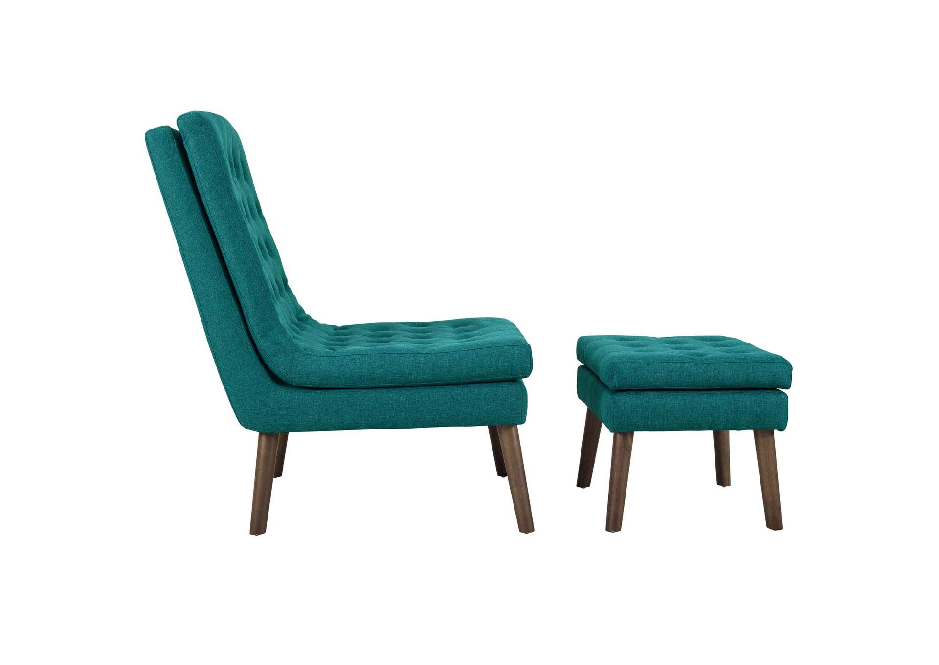 Teal Modify Upholstered Lounge Chair and Ottoman,Modway