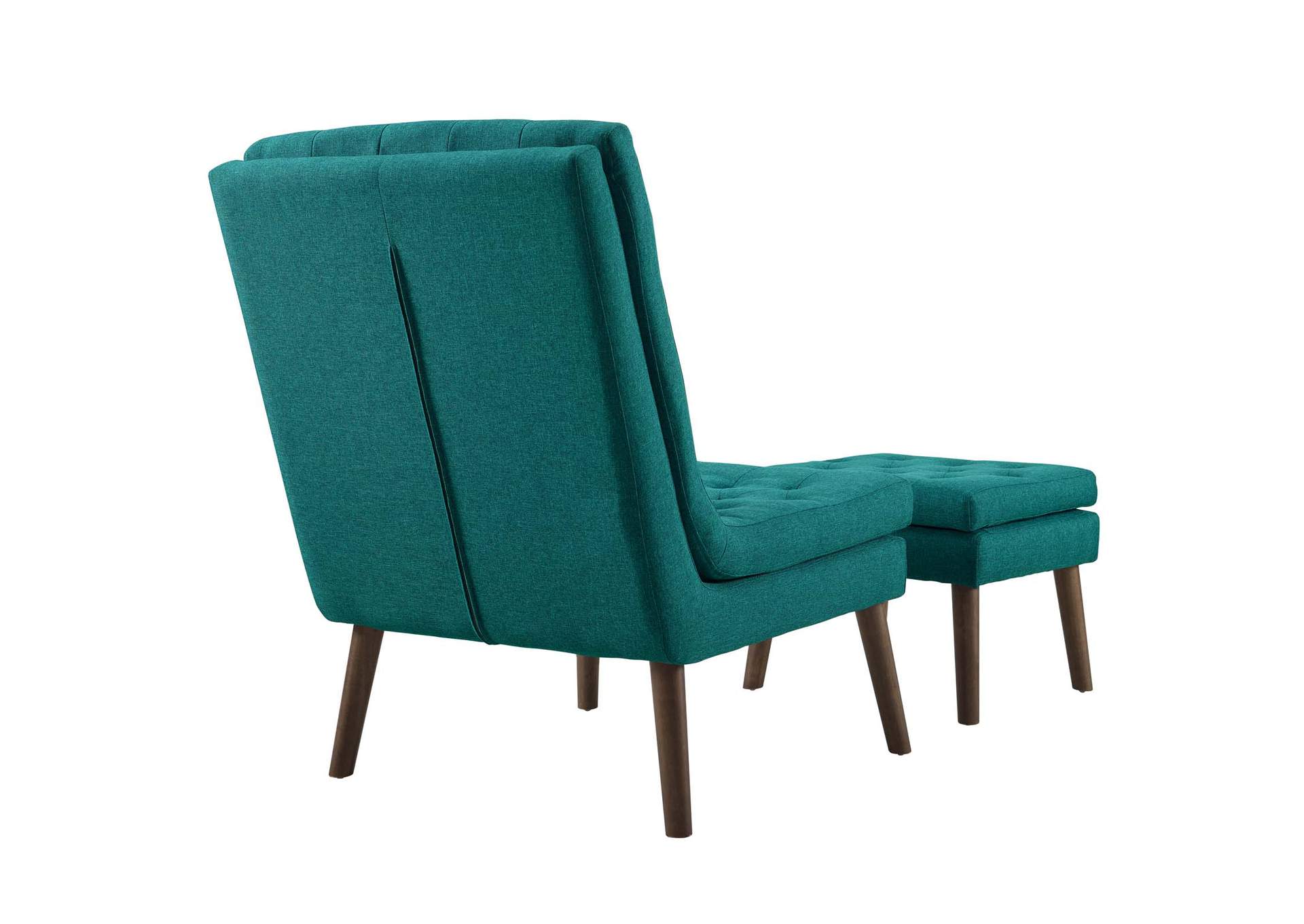 Teal Modify Upholstered Lounge Chair and Ottoman,Modway