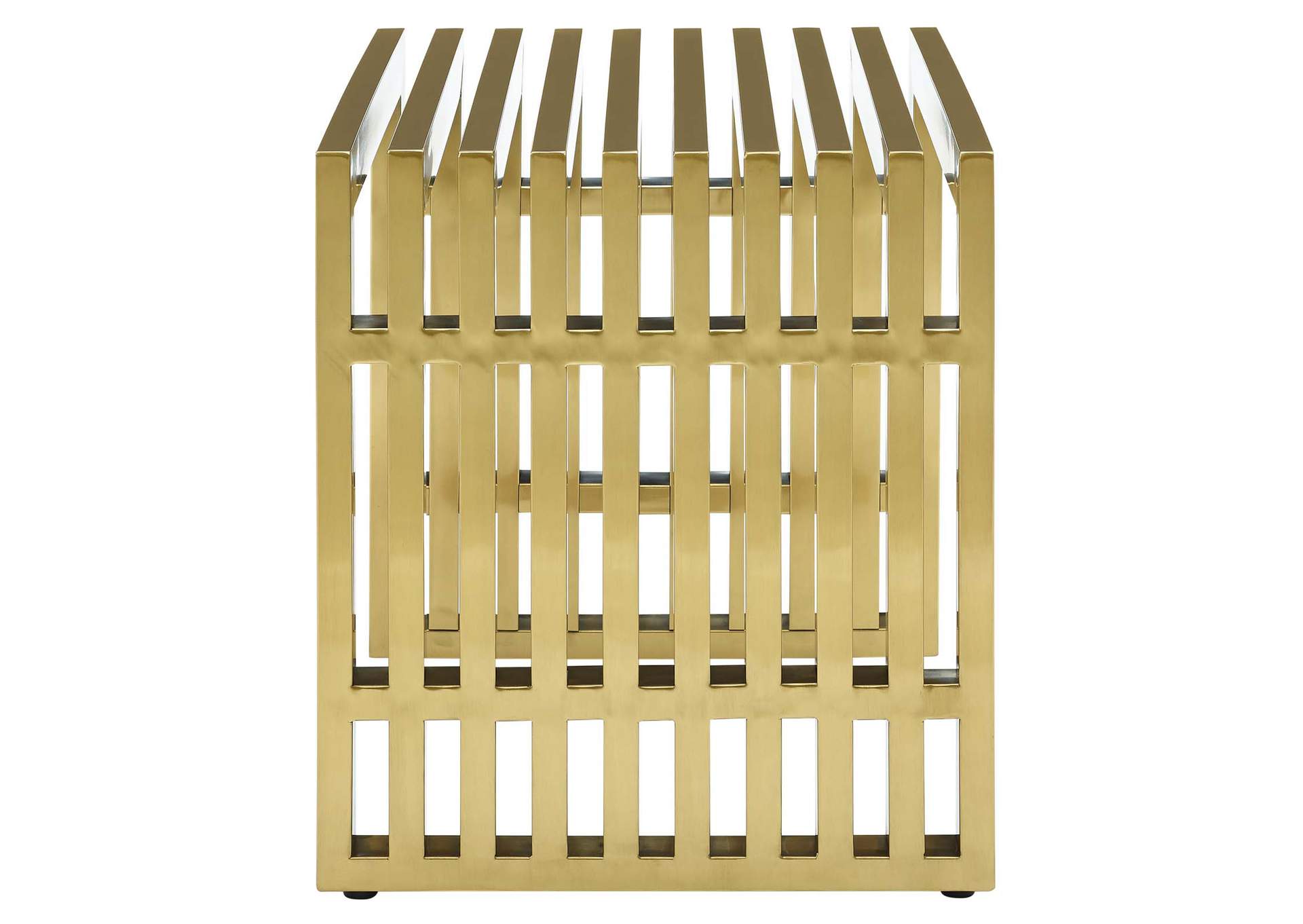 Gold Gridiron Small Stainless Steel Bench,Modway