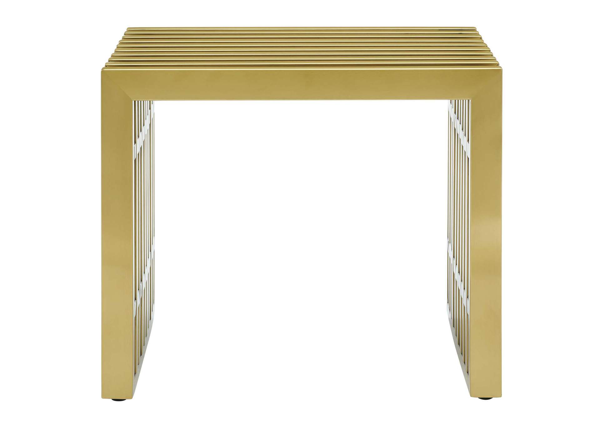 Gold Gridiron Small Stainless Steel Bench,Modway