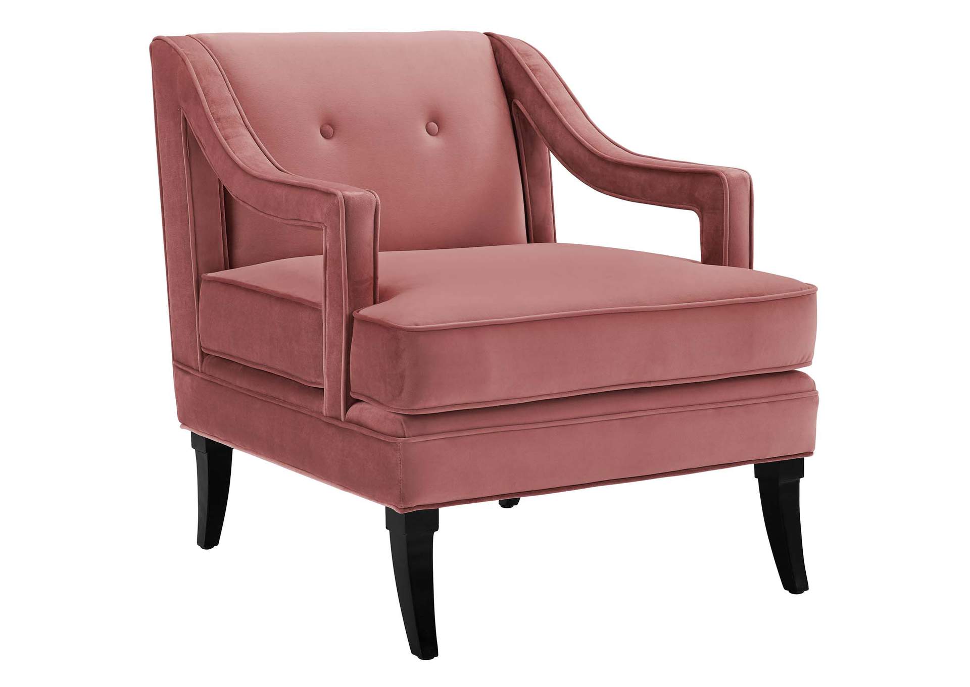 Dusty Rose Concur Button Tufted Performance Velvet Arm Chair,Modway