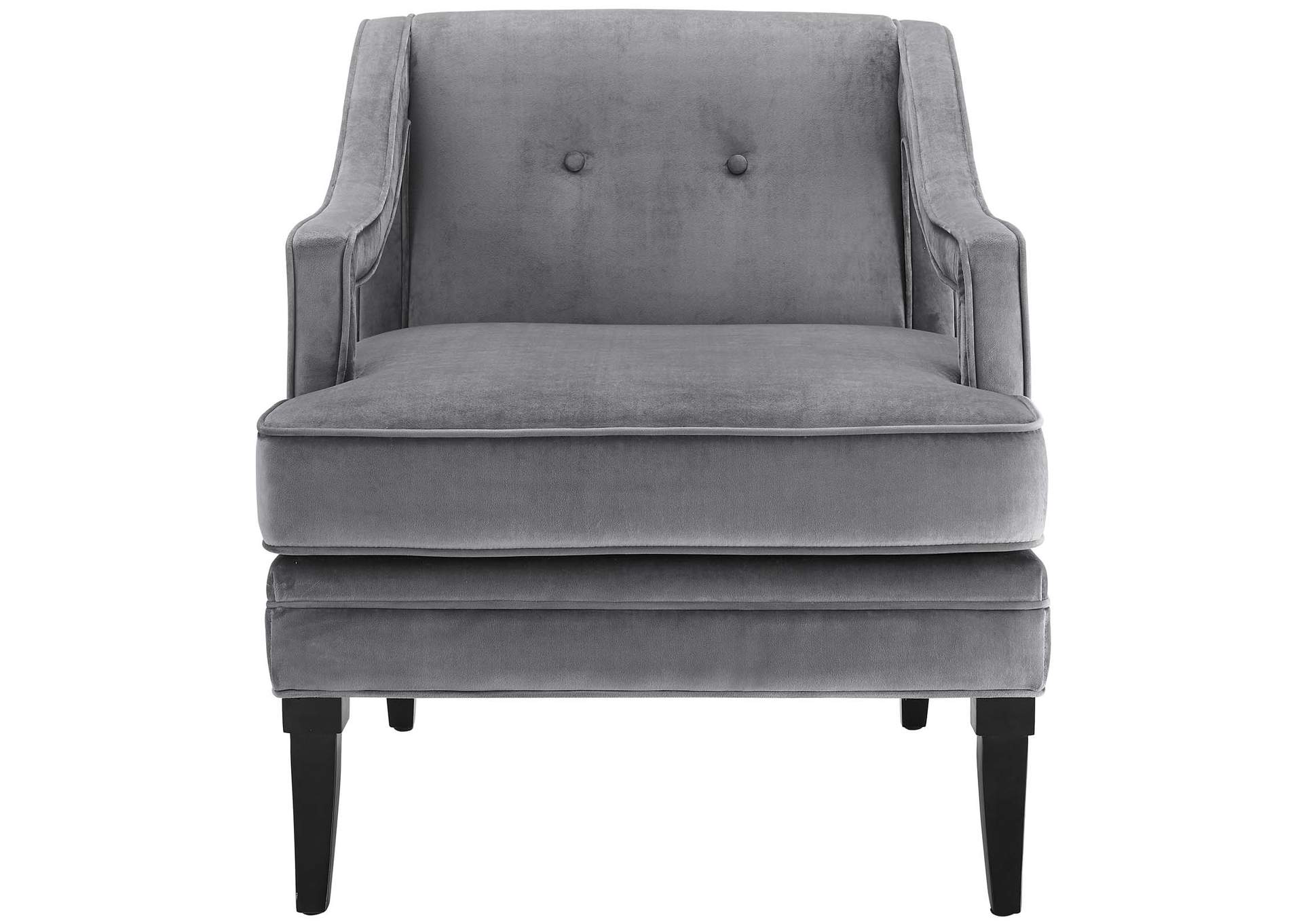 Gray Concur Button Tufted Performance Velvet Arm Chair,Modway