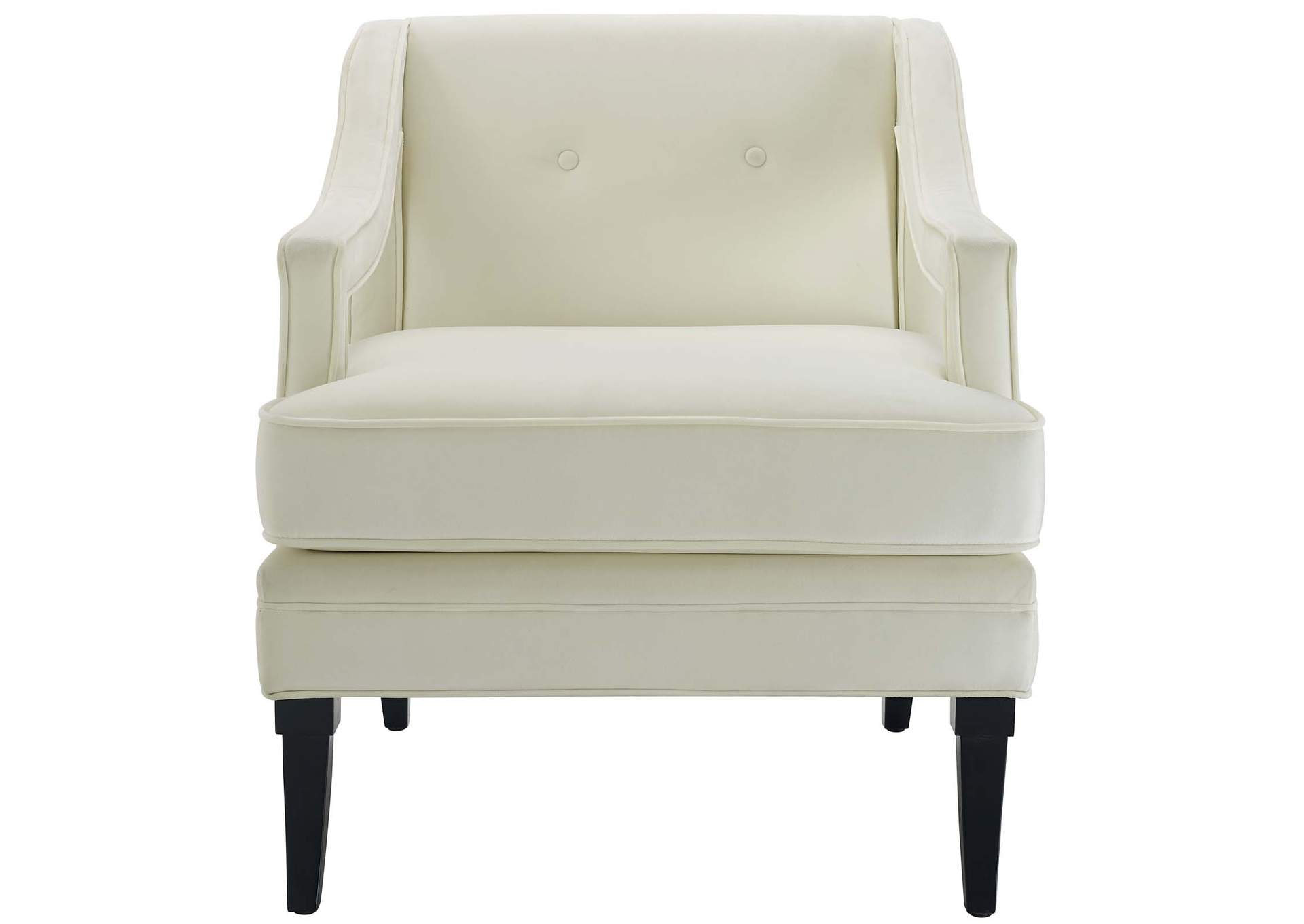 Ivory Concur Button Tufted Performance Velvet Arm Chair,Modway