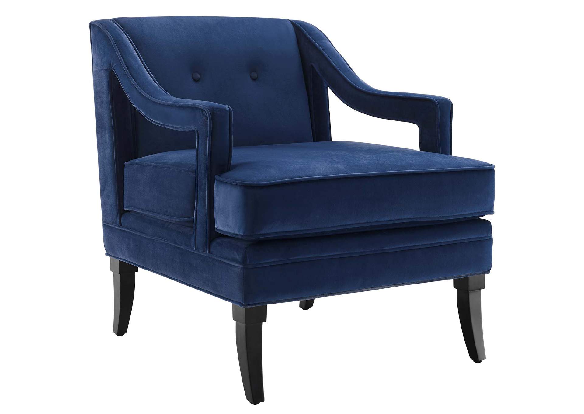 Concur Navy Button Tufted Performance Velvet Armchair,Modway
