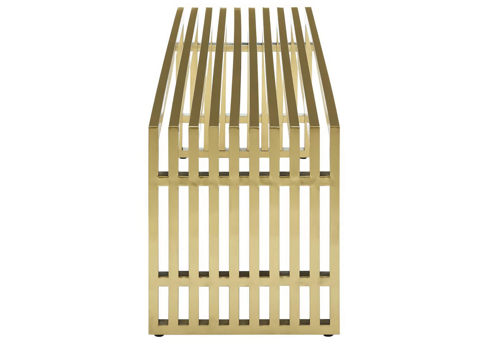 Gold Gridiron Large Stainless Steel Bench,Modway