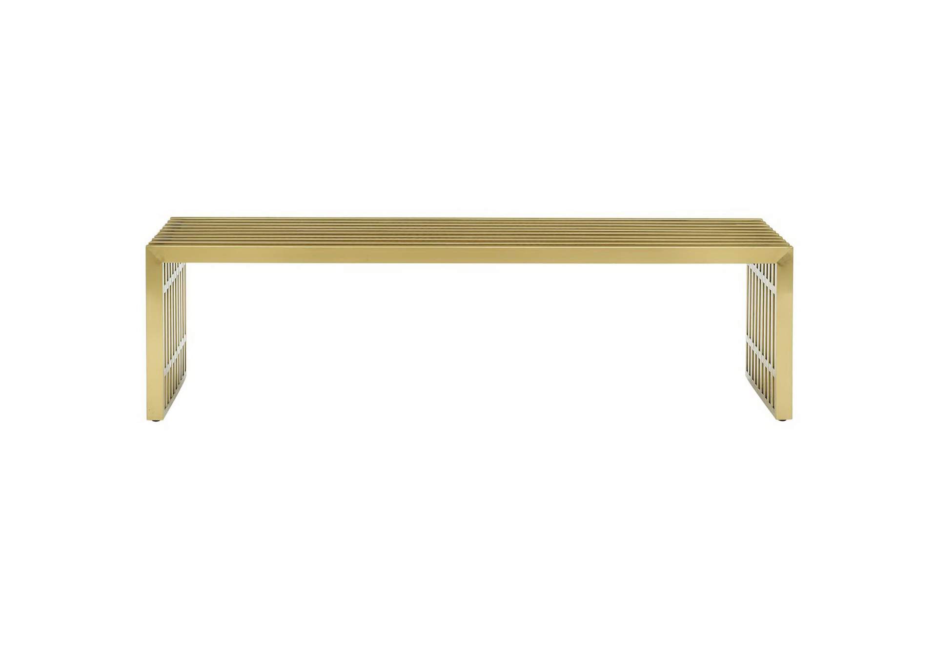 Gold Gridiron Large Stainless Steel Bench,Modway