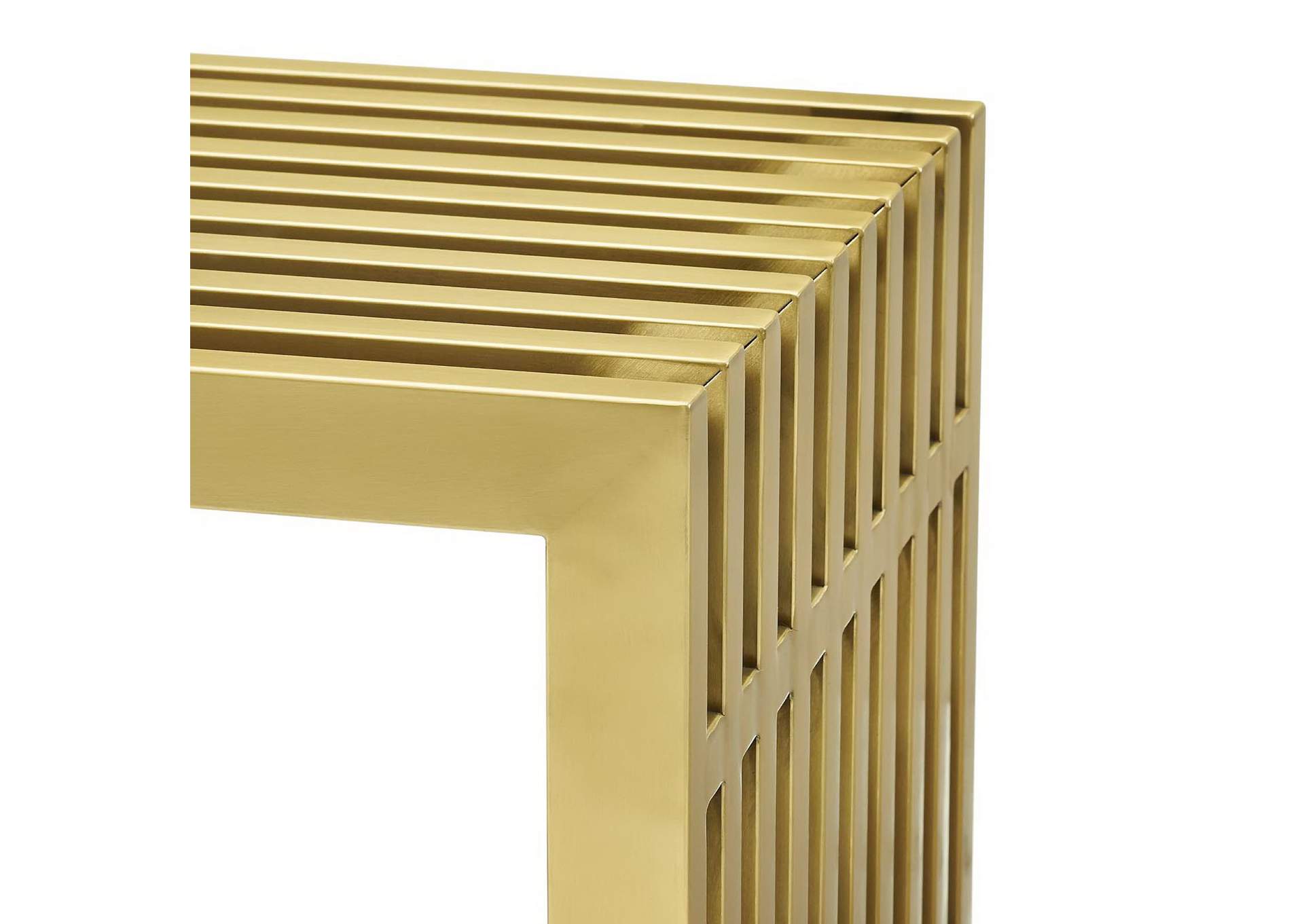 Gold Gridiron Large Stainless Steel Bench,Modway