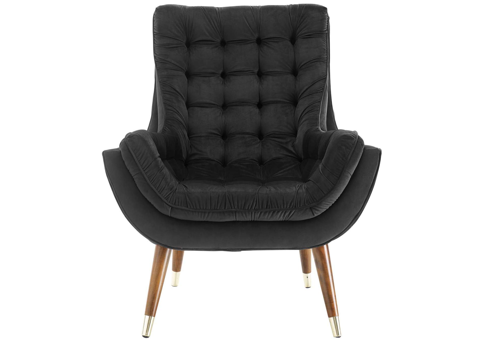 Black Suggest Button Tufted Performance Velvet Lounge Chair,Modway