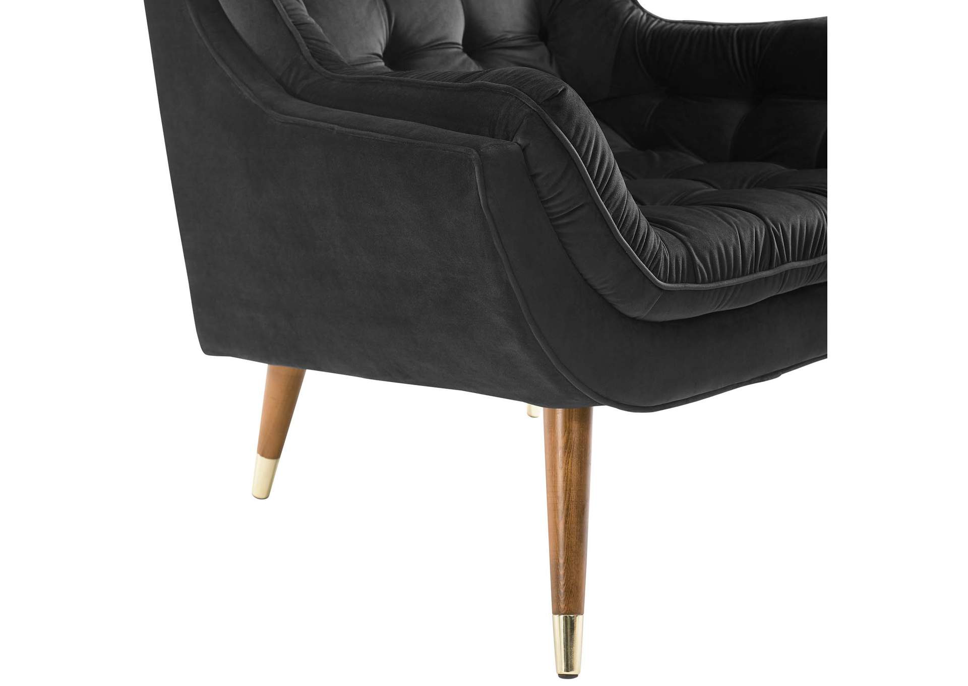 Black Suggest Button Tufted Performance Velvet Lounge Chair,Modway